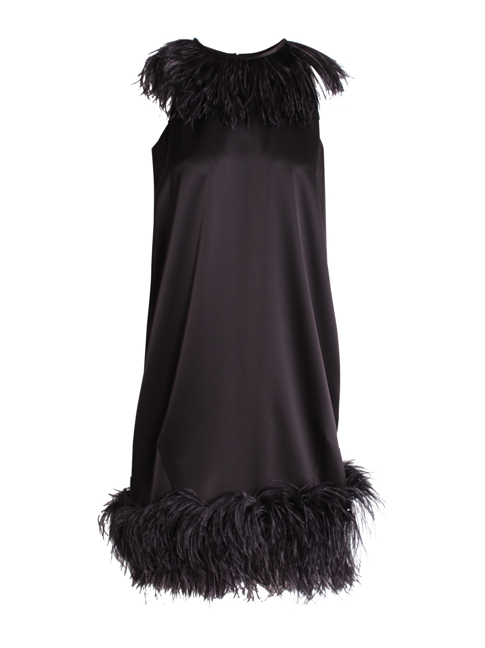 Photo of  Gianluca Capannolo lee Feathers Acetate Dress- shop Gianluca Capannolo Dresses online sales