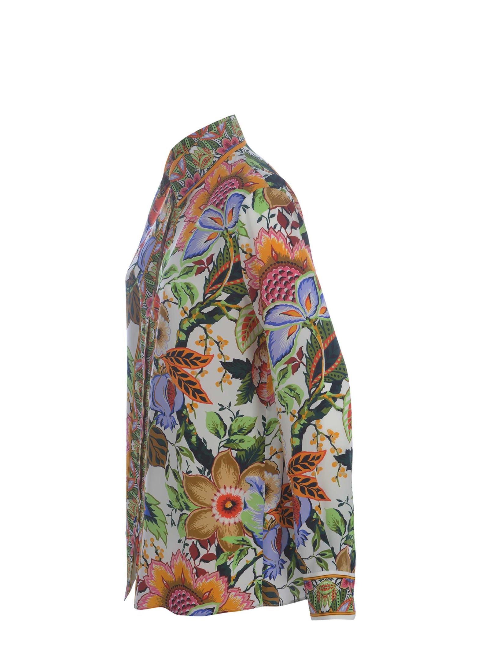 Shop Etro Shirt  Bouquet Made Of Silk In Multicolor