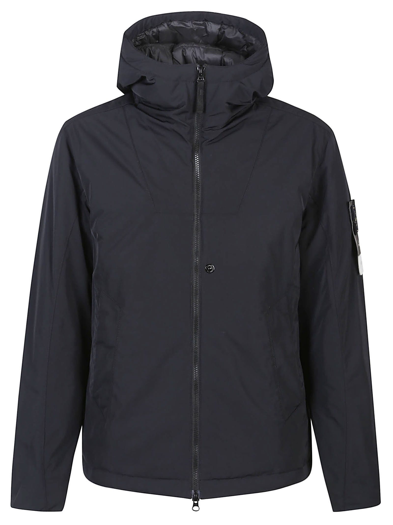 Stone Island Padded Jacket With Hood And Drip-proof In Black