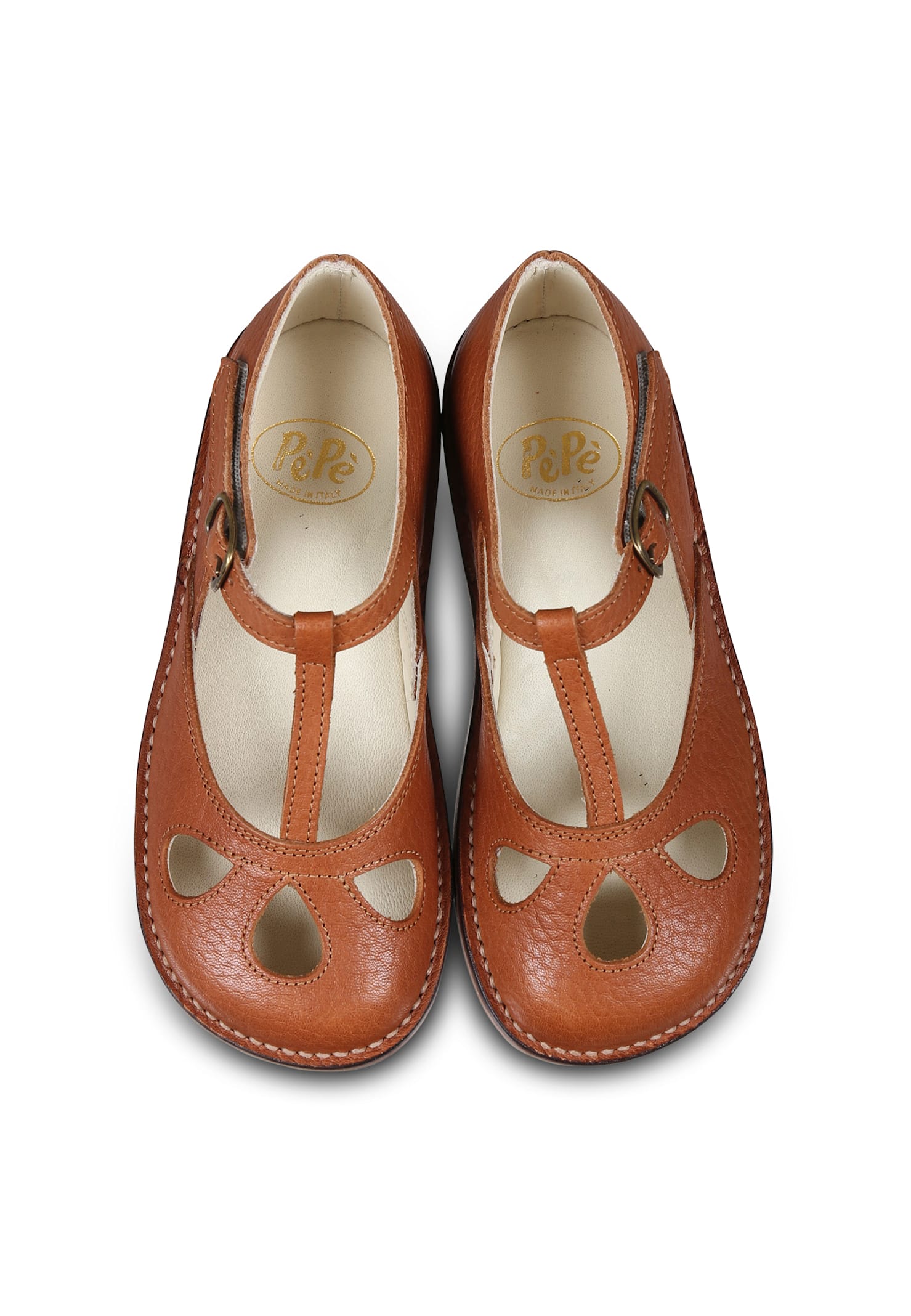 Pèpè Brown Ballet Flats For Girl In Brown