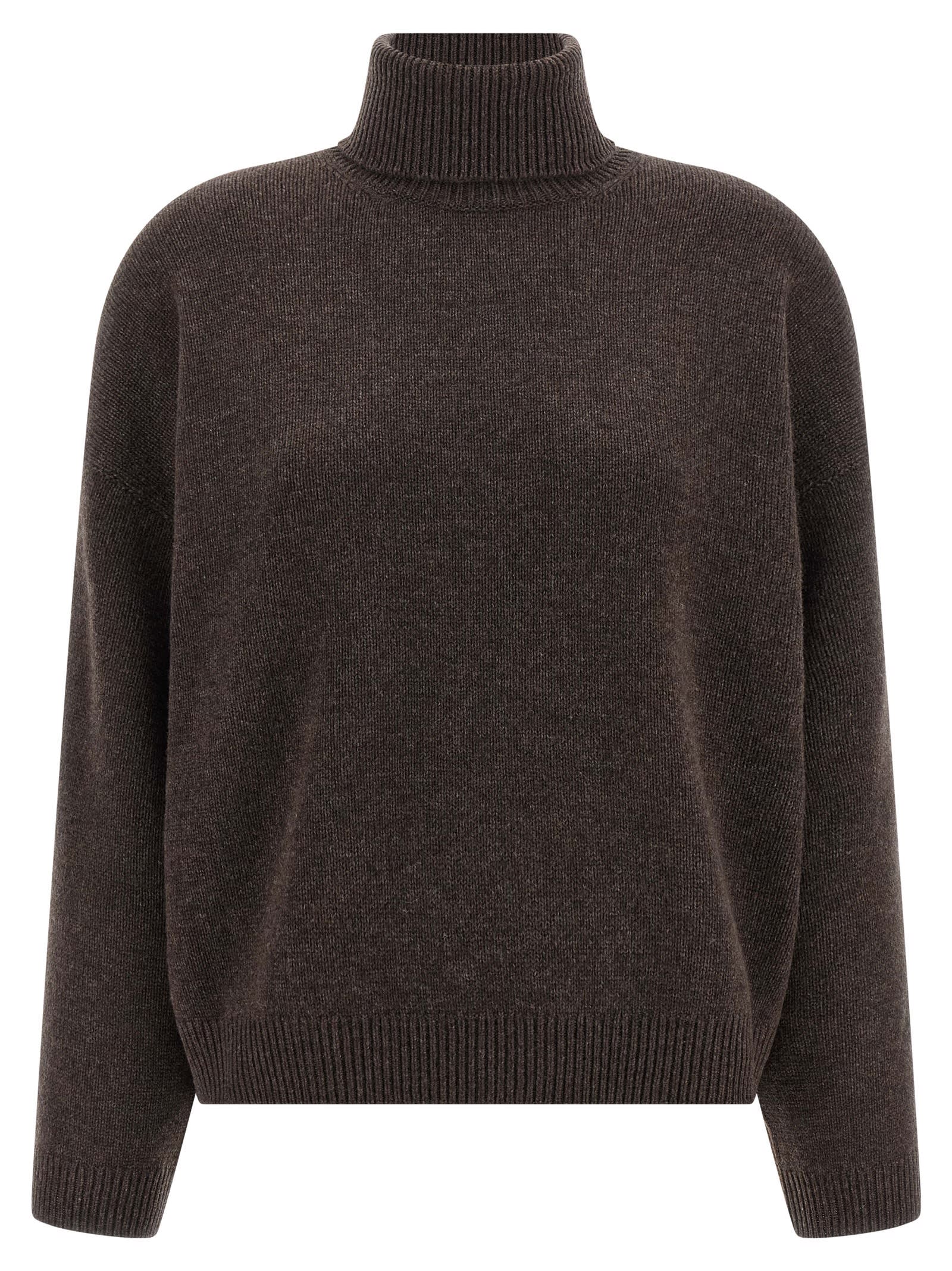 Brunello Cucinelli High Neck Sweater Sweaters And Cardigans Brown In Brown