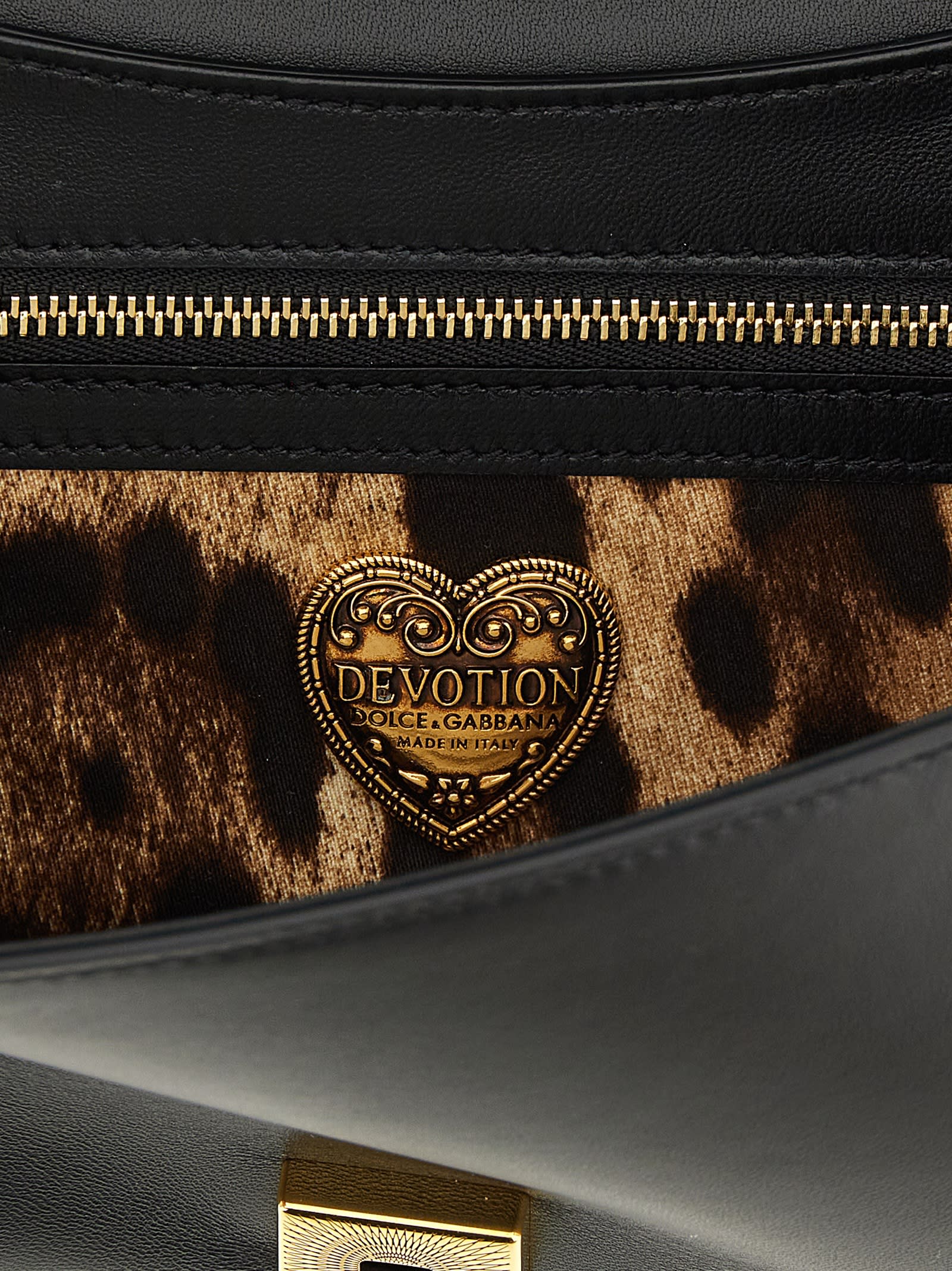 Dolce & Gabbana Devotion Medium Shoulder Bag In Black