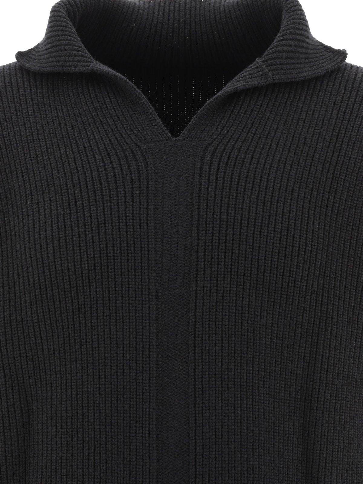 Shop Rick Owens High-neck Knitted Jumper In Black