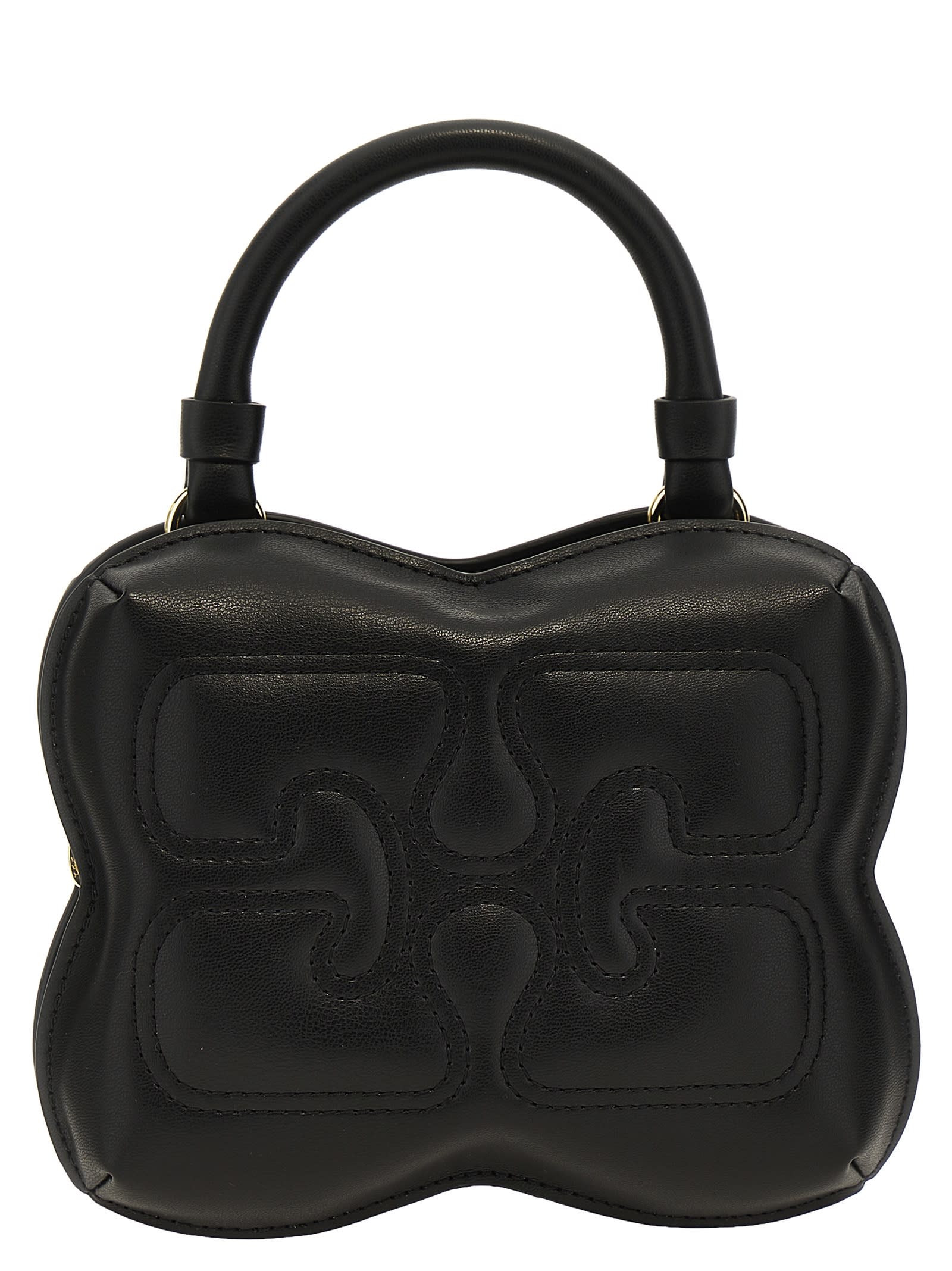 Ganni Small Butterfly Crossbody Bag In Black