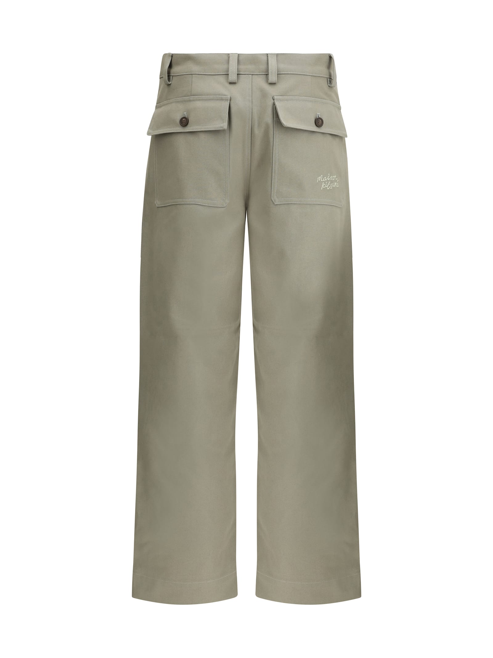 Shop Maison Kitsuné Workwear Pants In Pebble