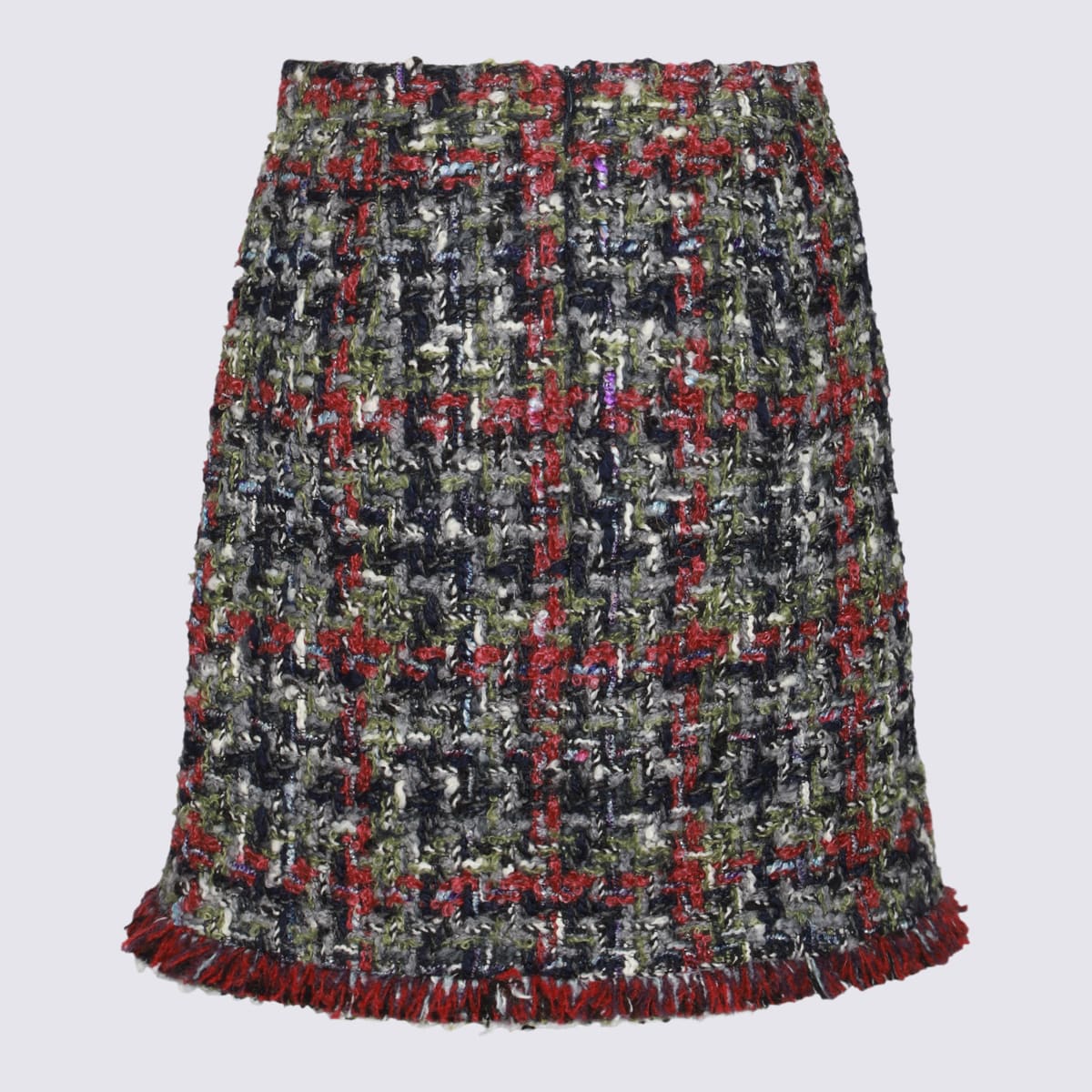 Shop Etro Multicolor Wool Skirt In Red