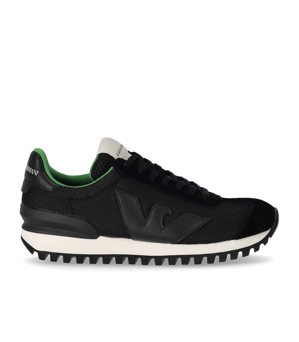 Emporio Armani Black Green Mesh Sneaker