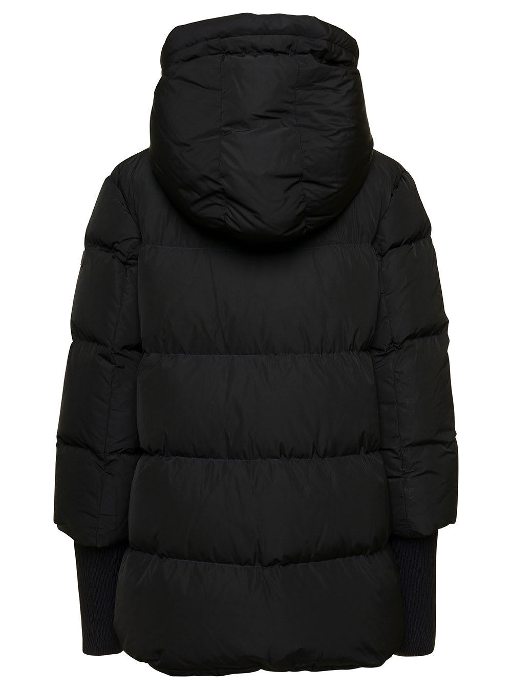 Shop Tatras Azara Black Hooded Down Jacket With Logo Detail In Nylon Woman