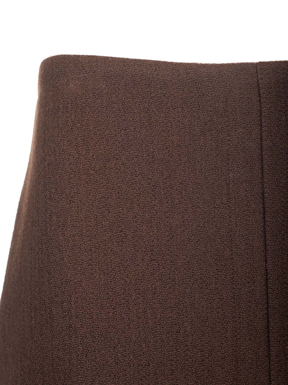 Shop Dries Van Noten Wool Pencil Skirt In Brown