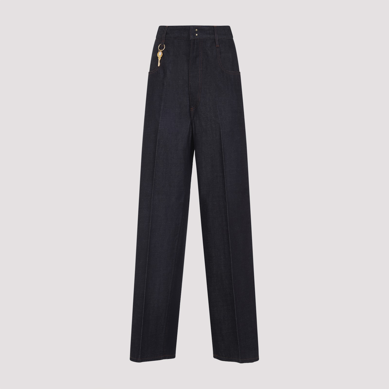 Carven Wide Leg Jeans In Blue