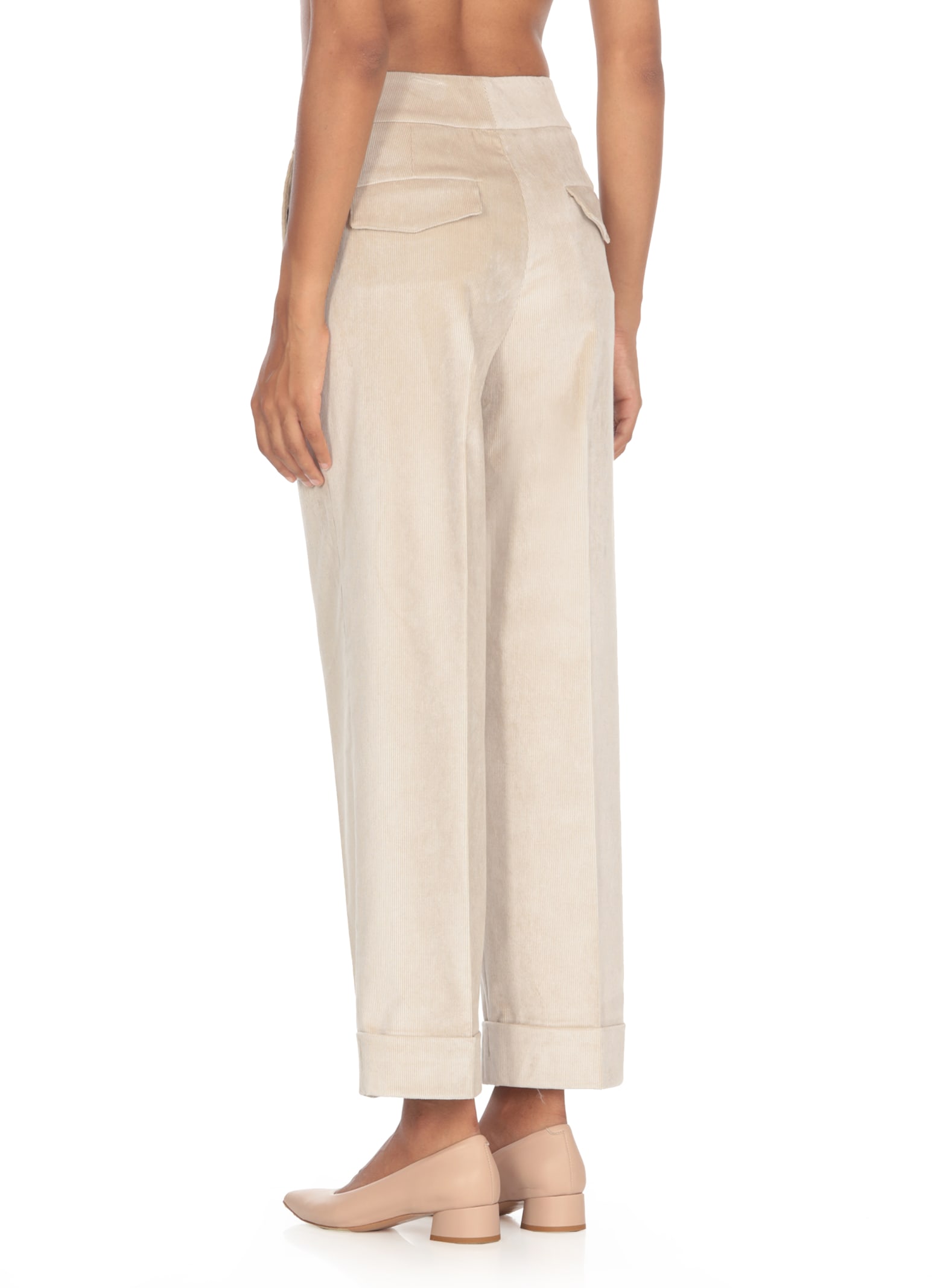 Shop Peserico Corduroy Pants In Beige