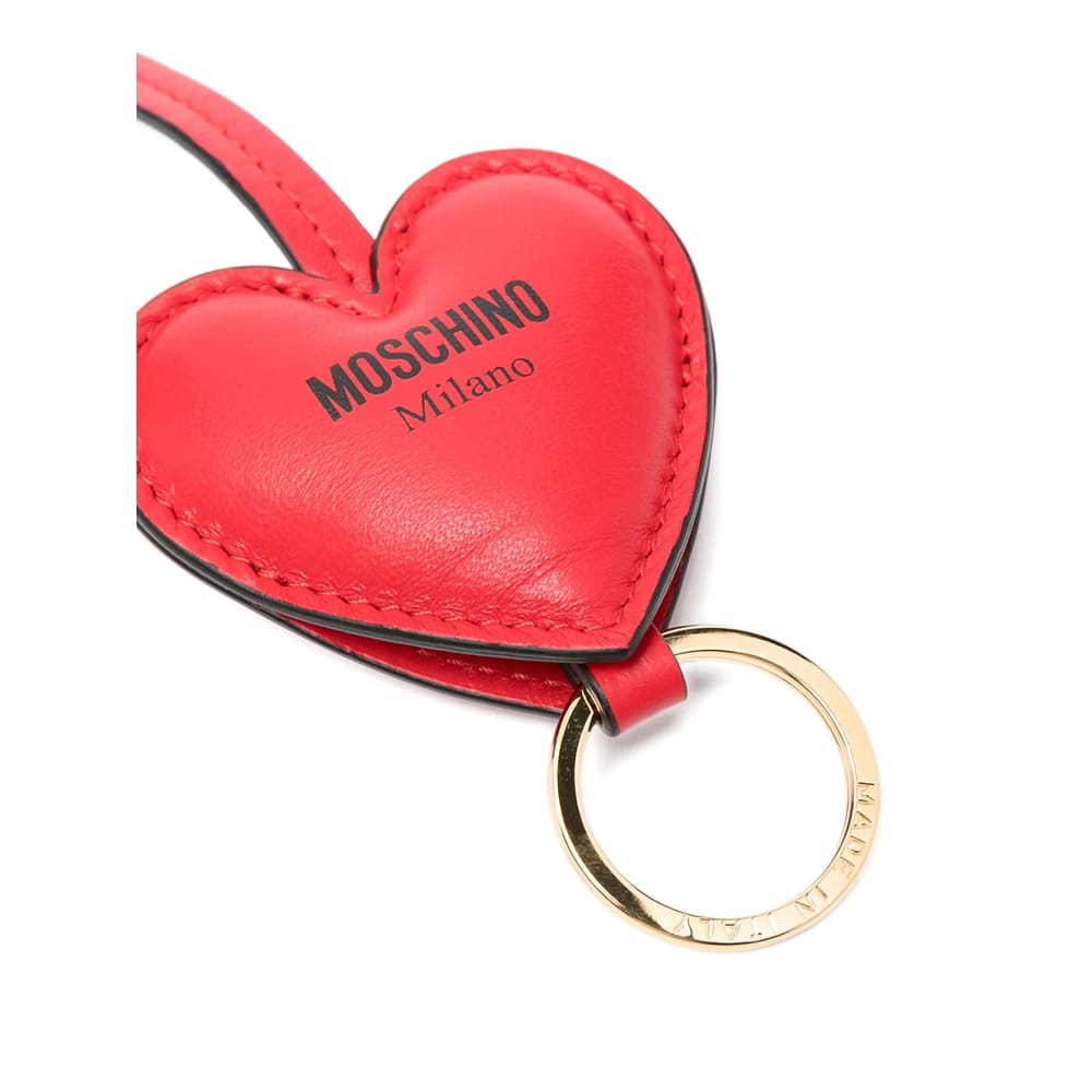 Moschino Heart-shaped Keyring In Red