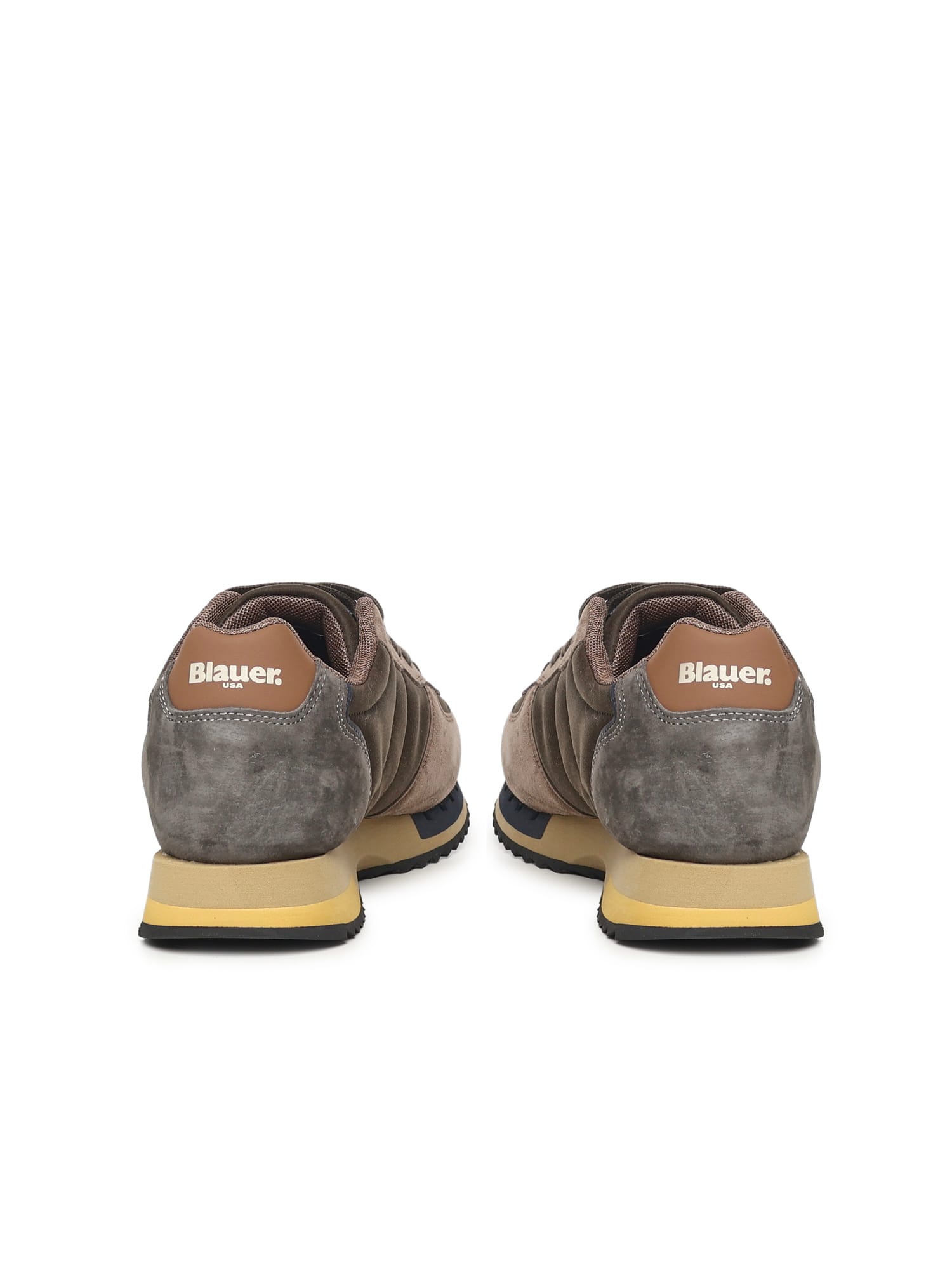 Blauer Green Leather Men Sneaker In Brown