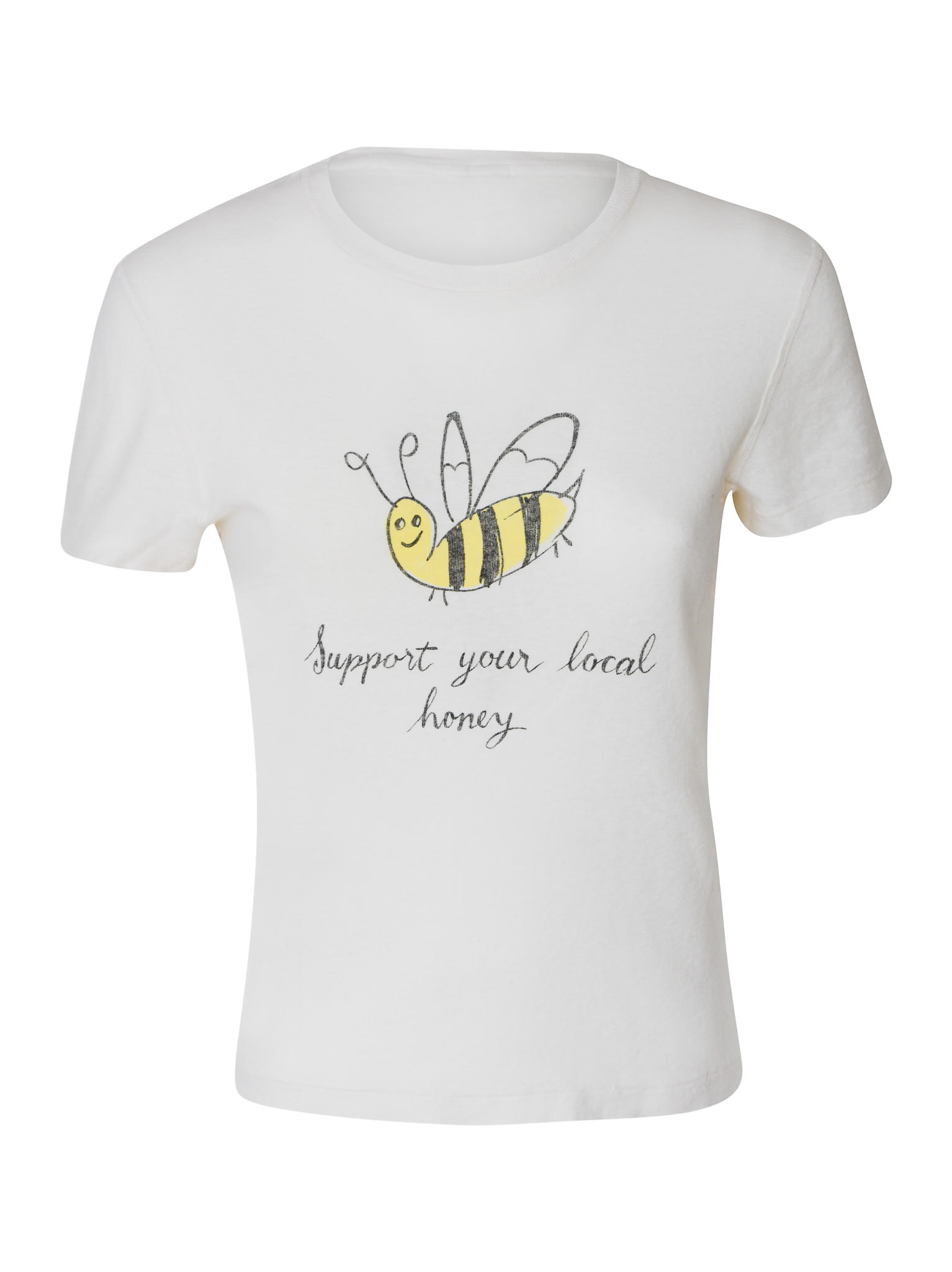 Shop Re/done Bee Print Regular T-shirt In Vintage White