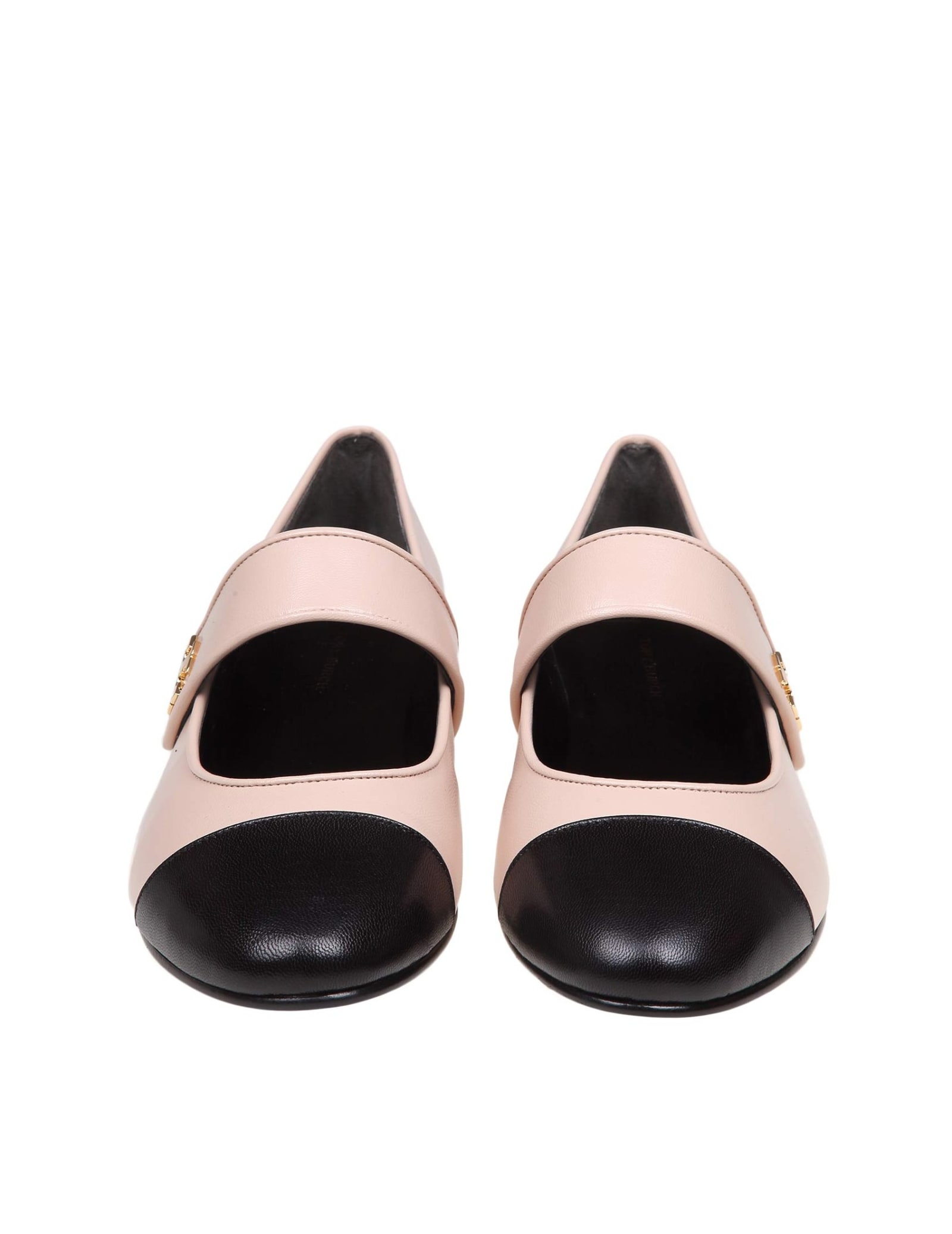 Shop Tory Burch Mary Jane In Two-tone Pink And Black Leather