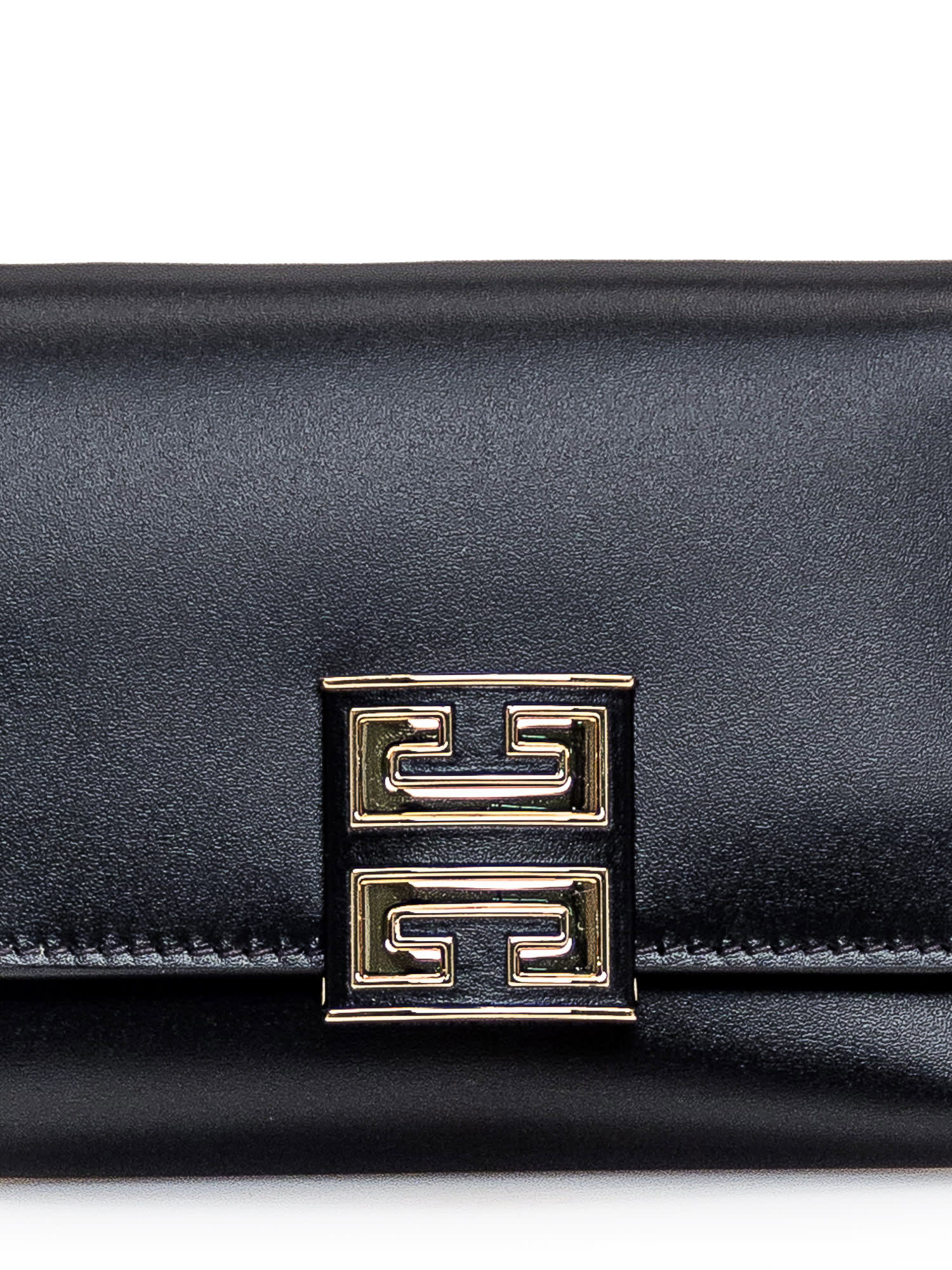 Shop Givenchy Leather 4g Wallet In Black