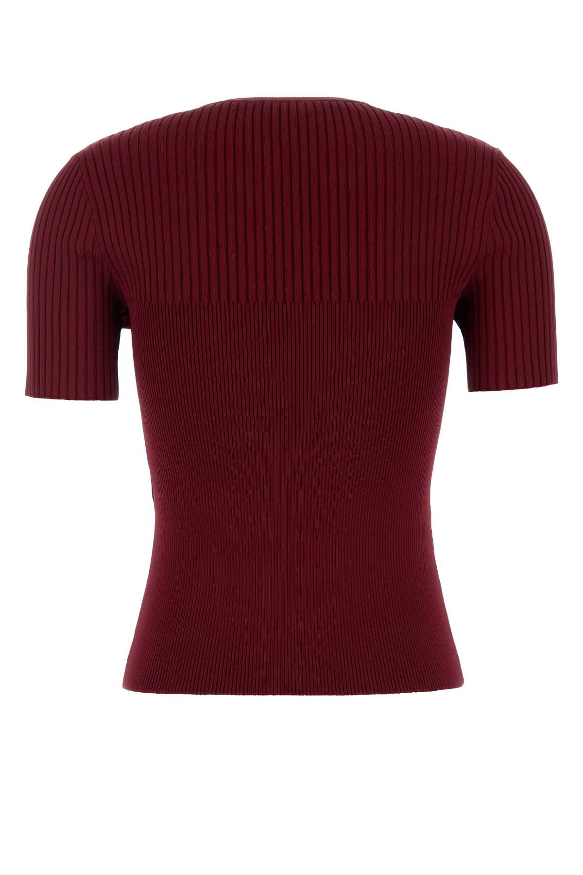 Gucci Women Ribbed T-shirt In Burgundy