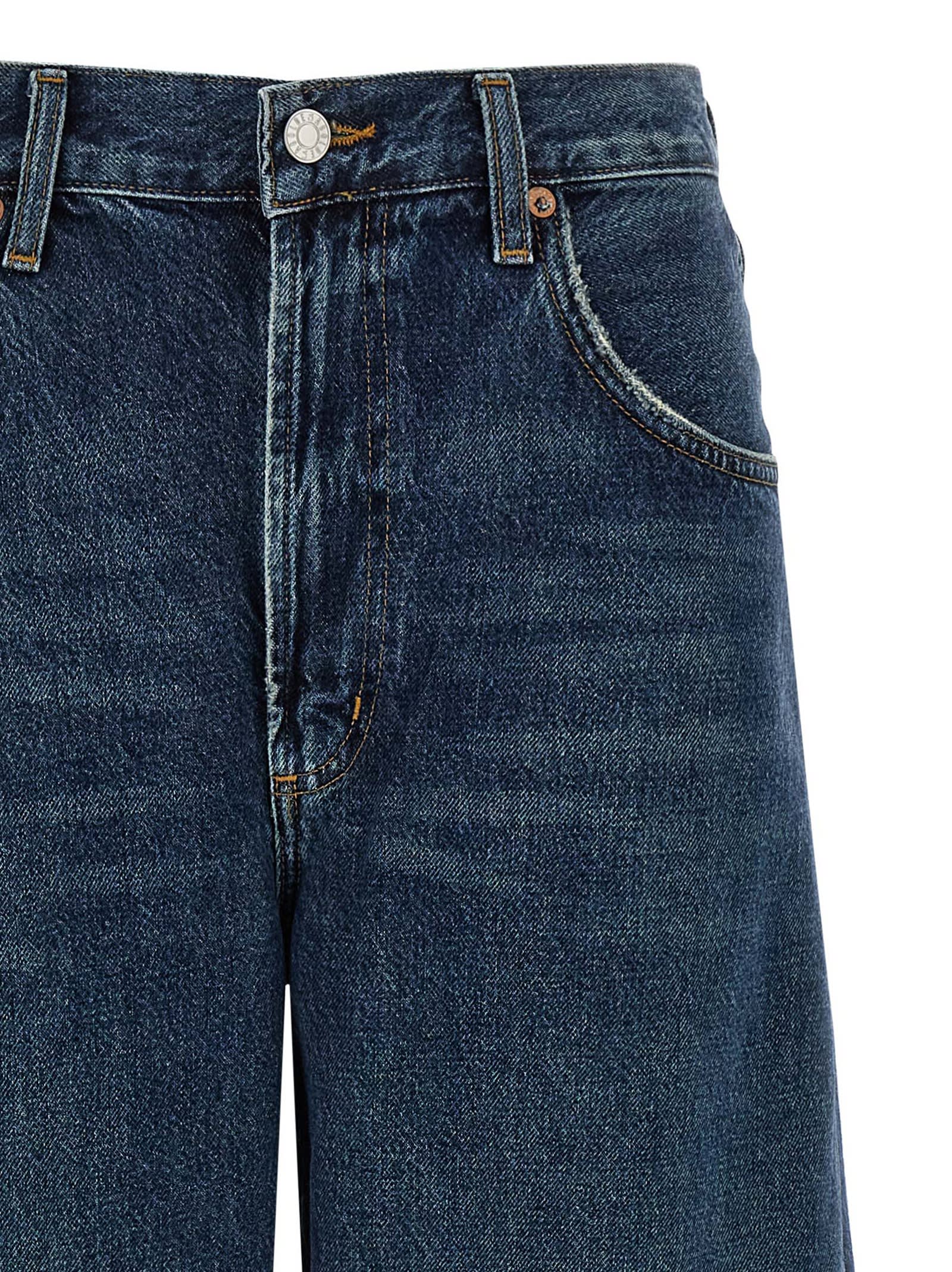Agolde Five-pocket Denim Trousers In Blue