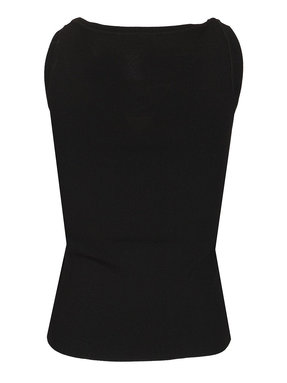 Max Mara Fitted Sleeveless Top With Ribbed Texture In Black