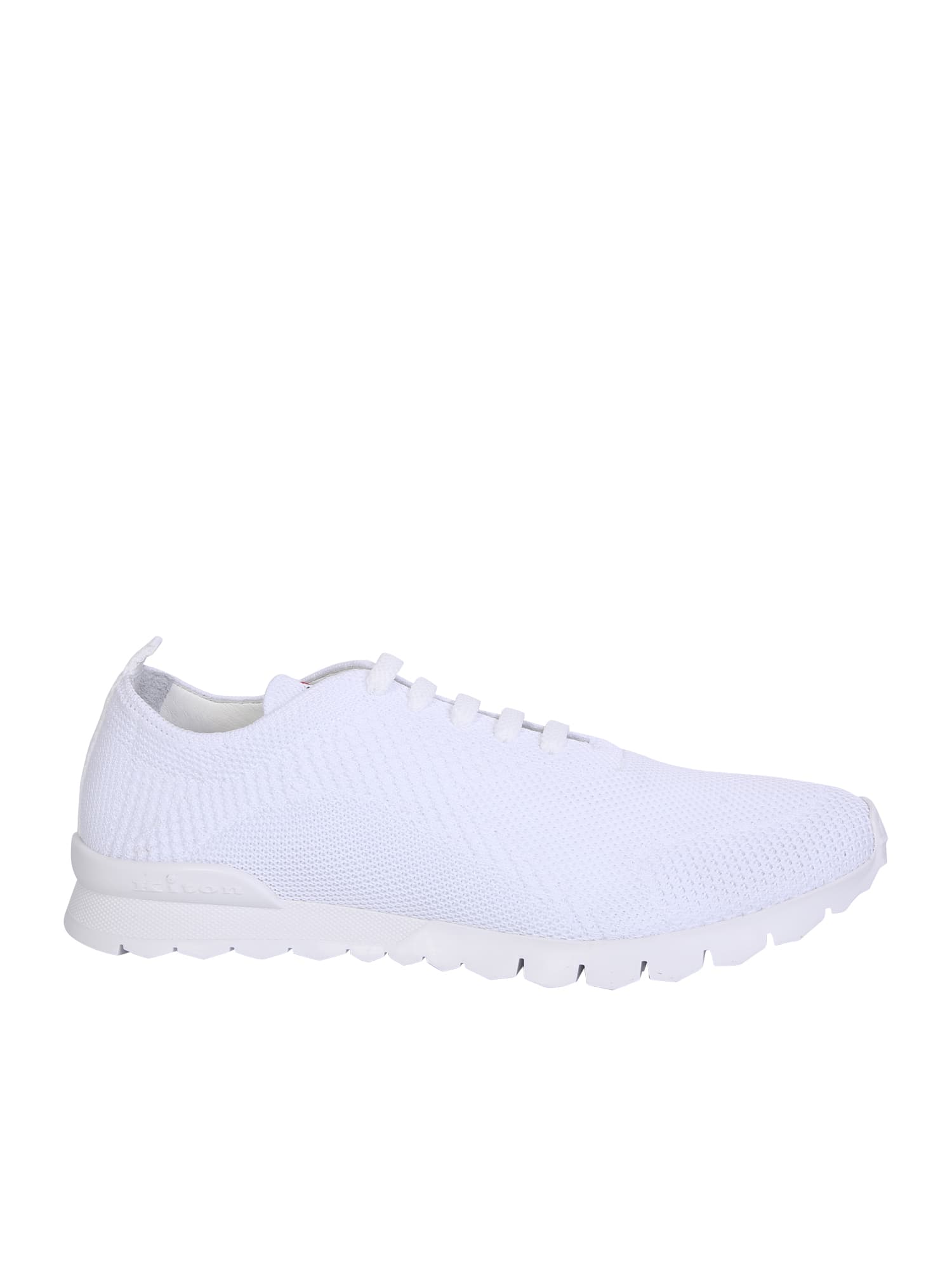 Shop Kiton White Knitted Sneakers