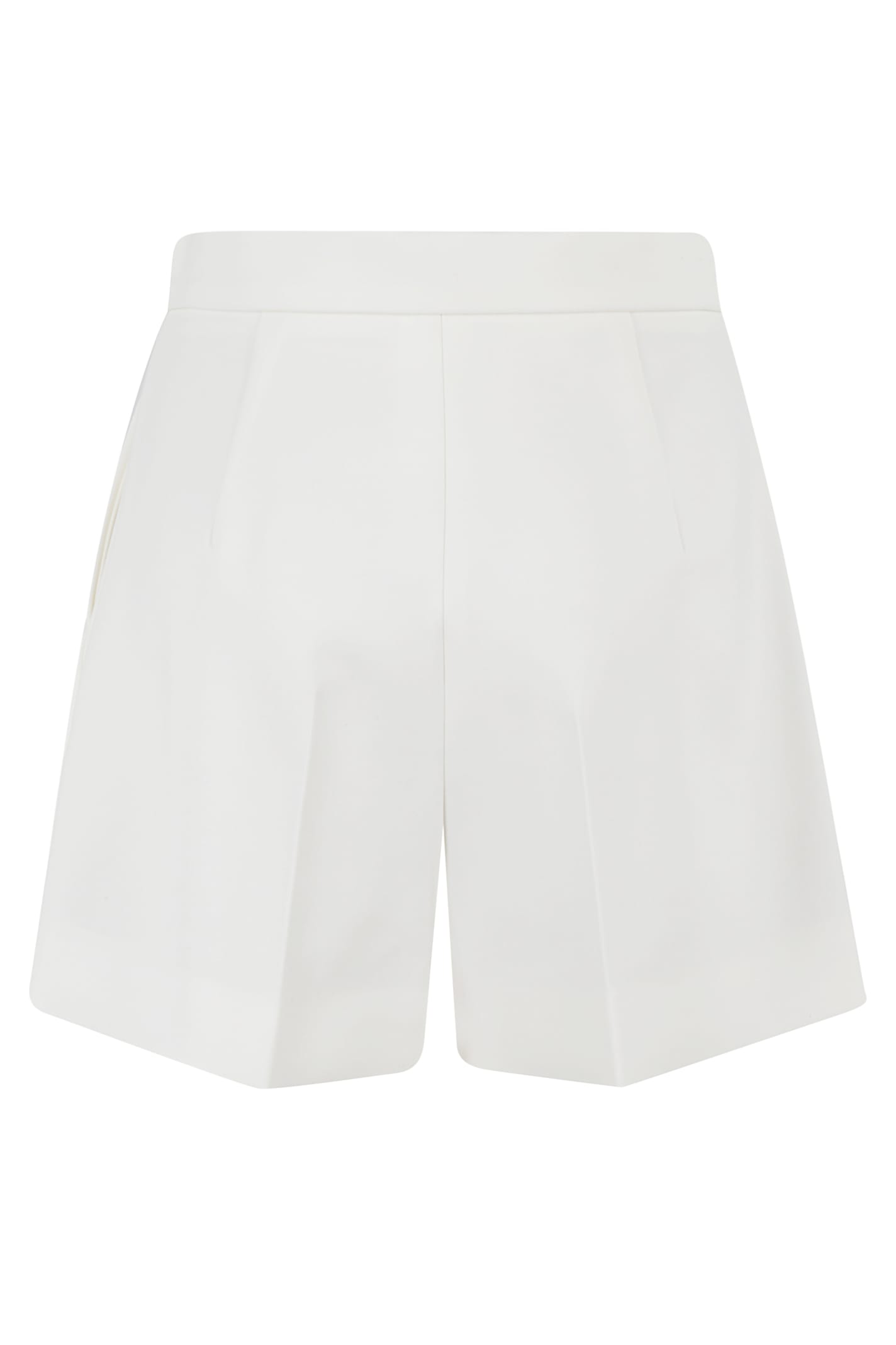 Max Mara Wool Pleated Shorts In White
