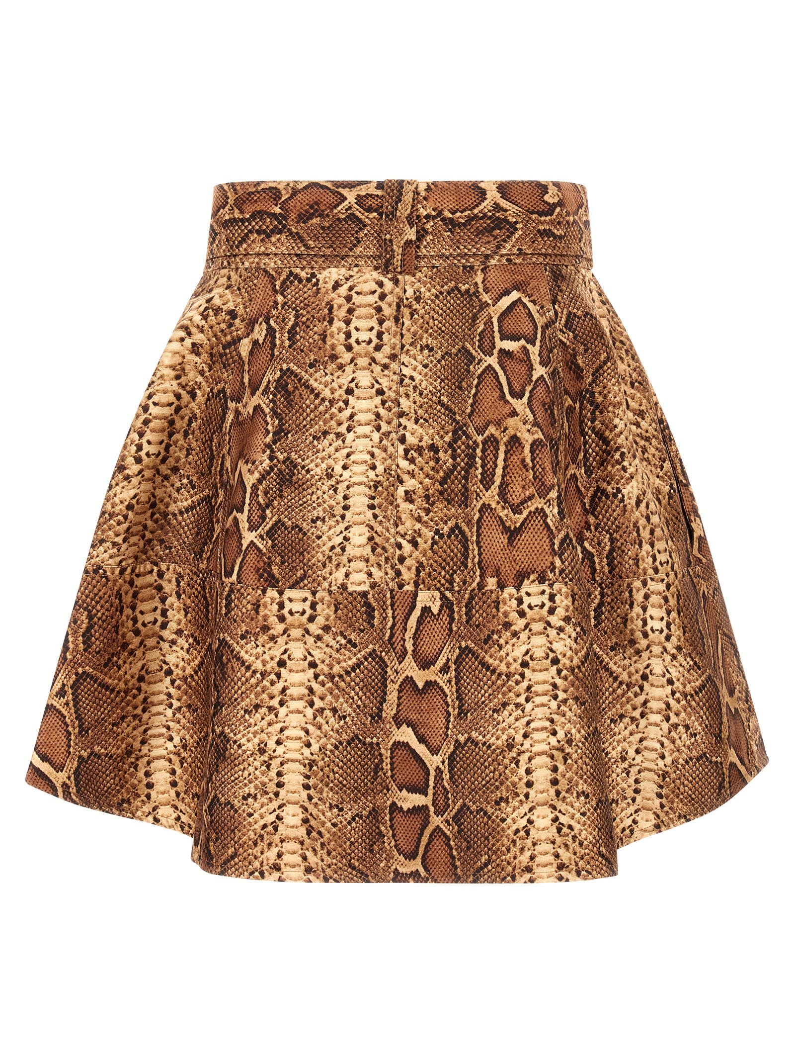 Zimmermann Hypnotic Utility Mini Skirts Brown In Animal Print