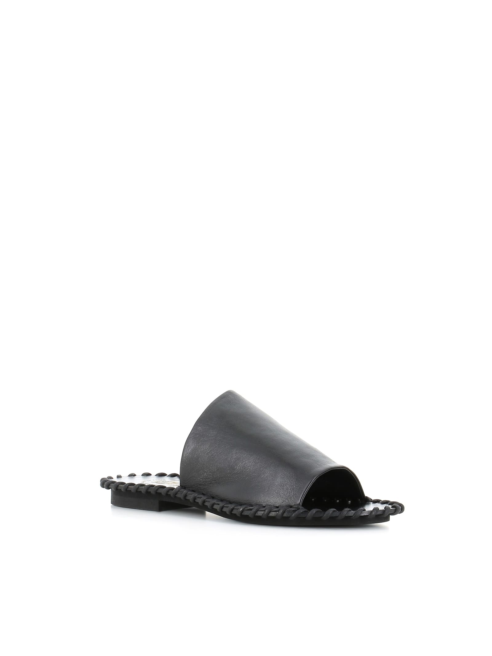 Alexander Hotto Whipstitch-trim Sandals In Black