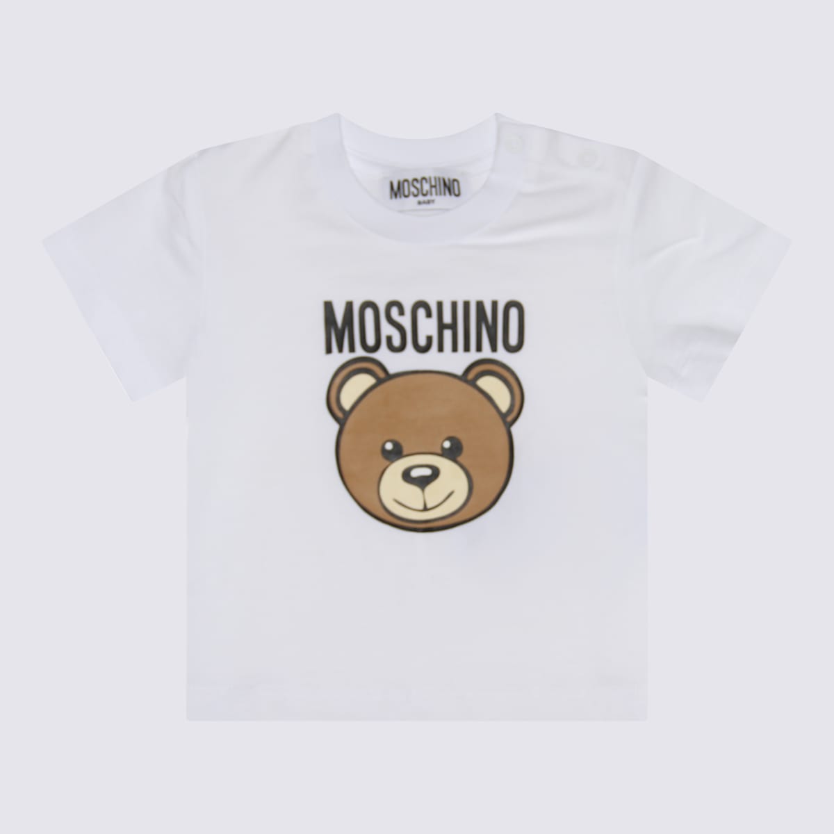 Shop Moschino White Multicolour Cotton T-shirt In Bianco