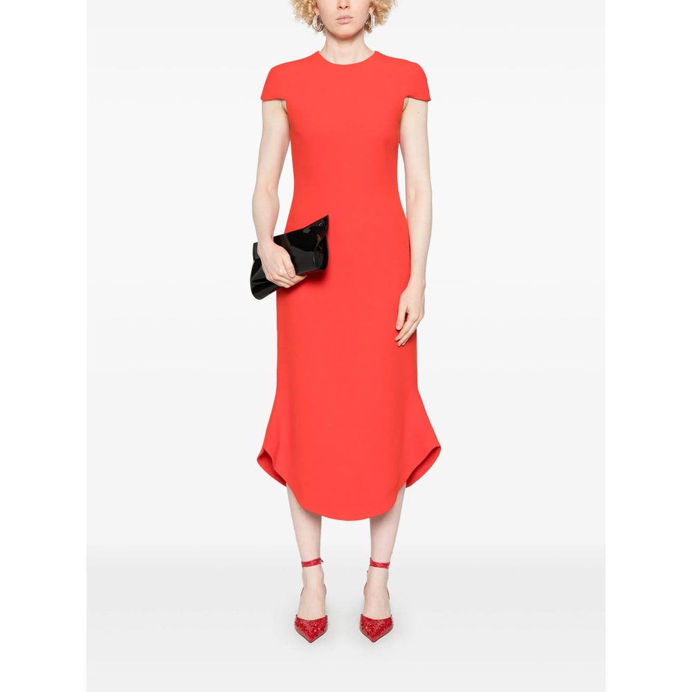 David Koma Short Sleeve Dress In Orange
