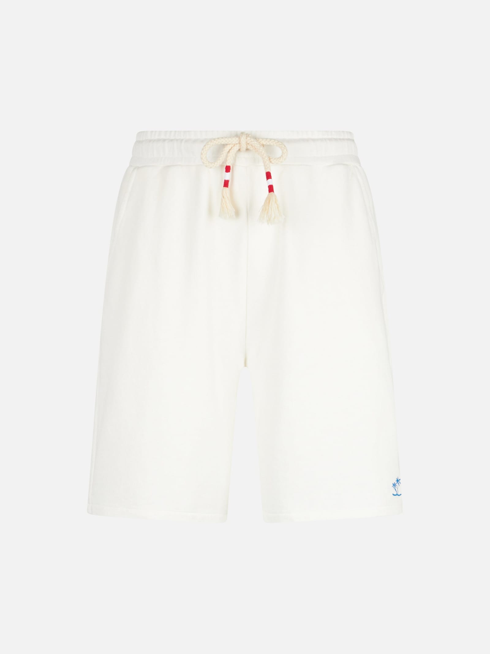 Mc2 Saint Barth Man White Cotton Bermuda In White
