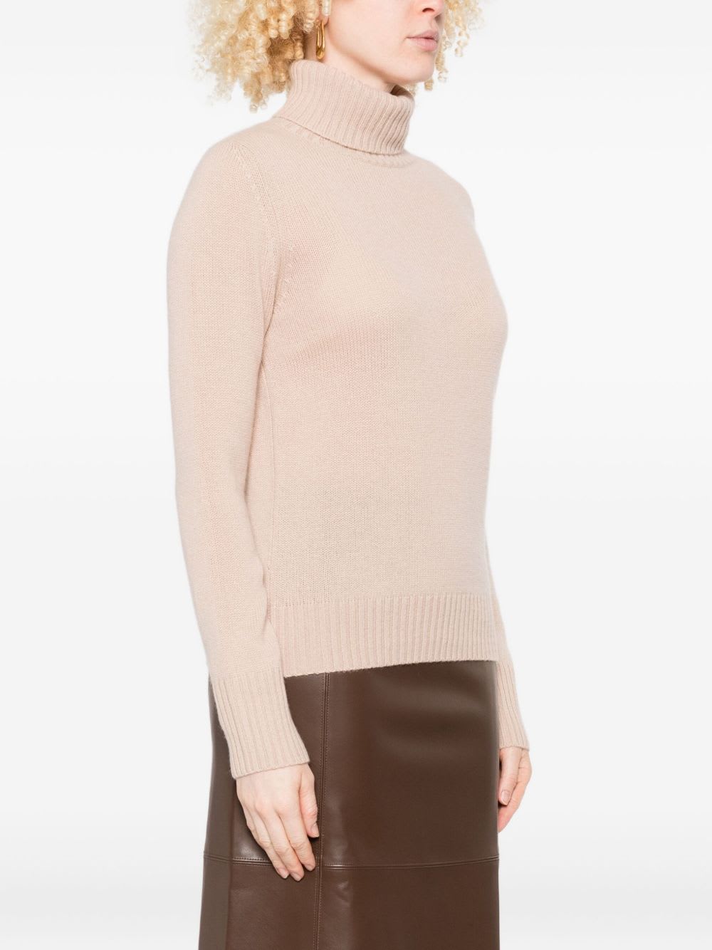 Allude Beige Turtleneck Sweater In Neutral