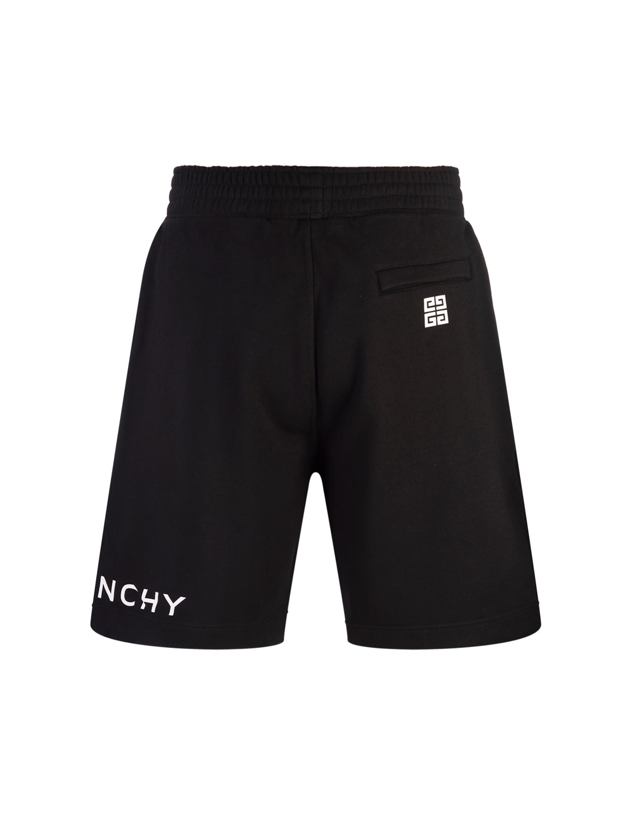 Shop Givenchy Black Bermuda Shorts With Contrasting Logo