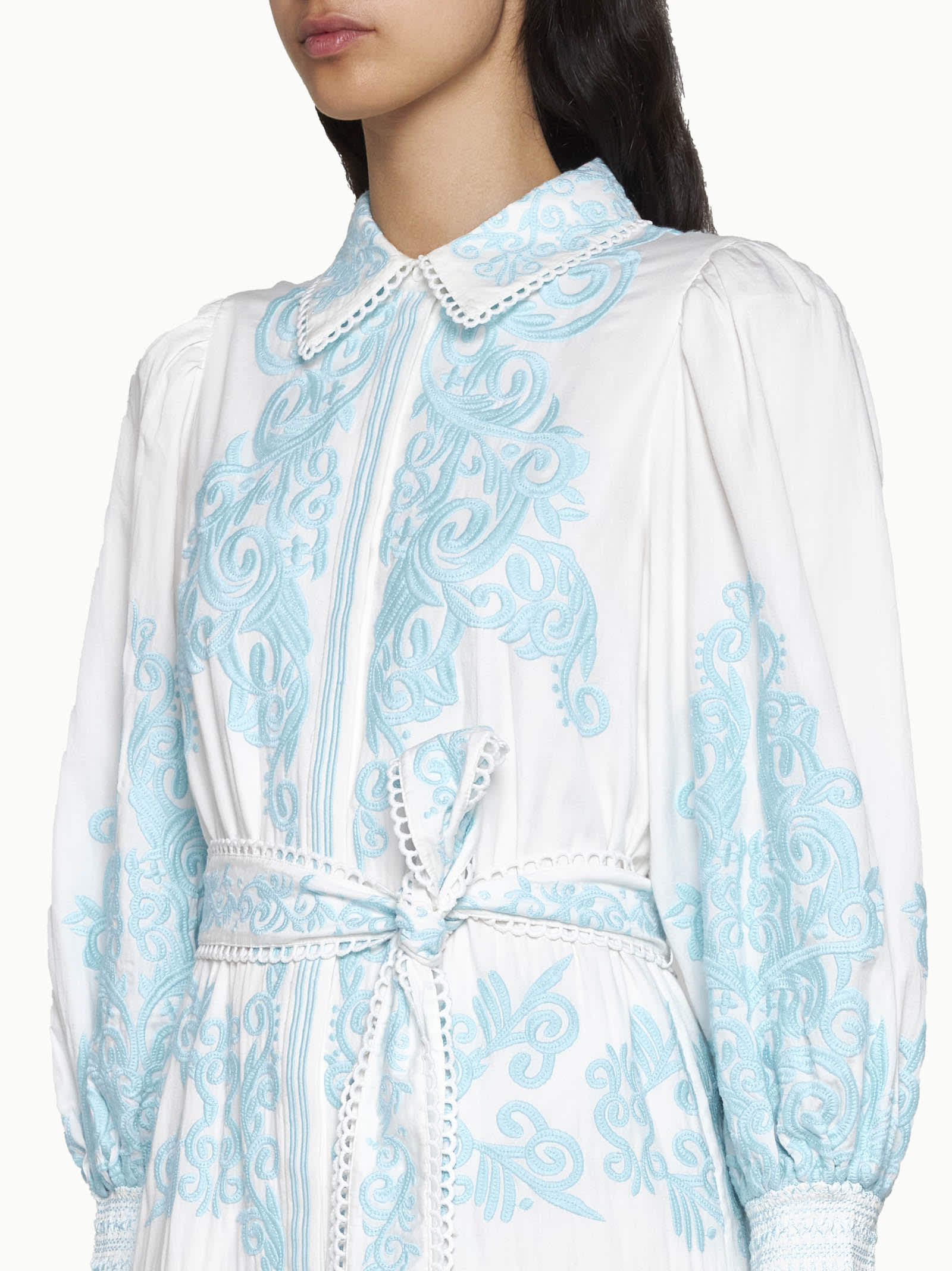 Shop Alice And Olivia Dress In Off White/spring Sky