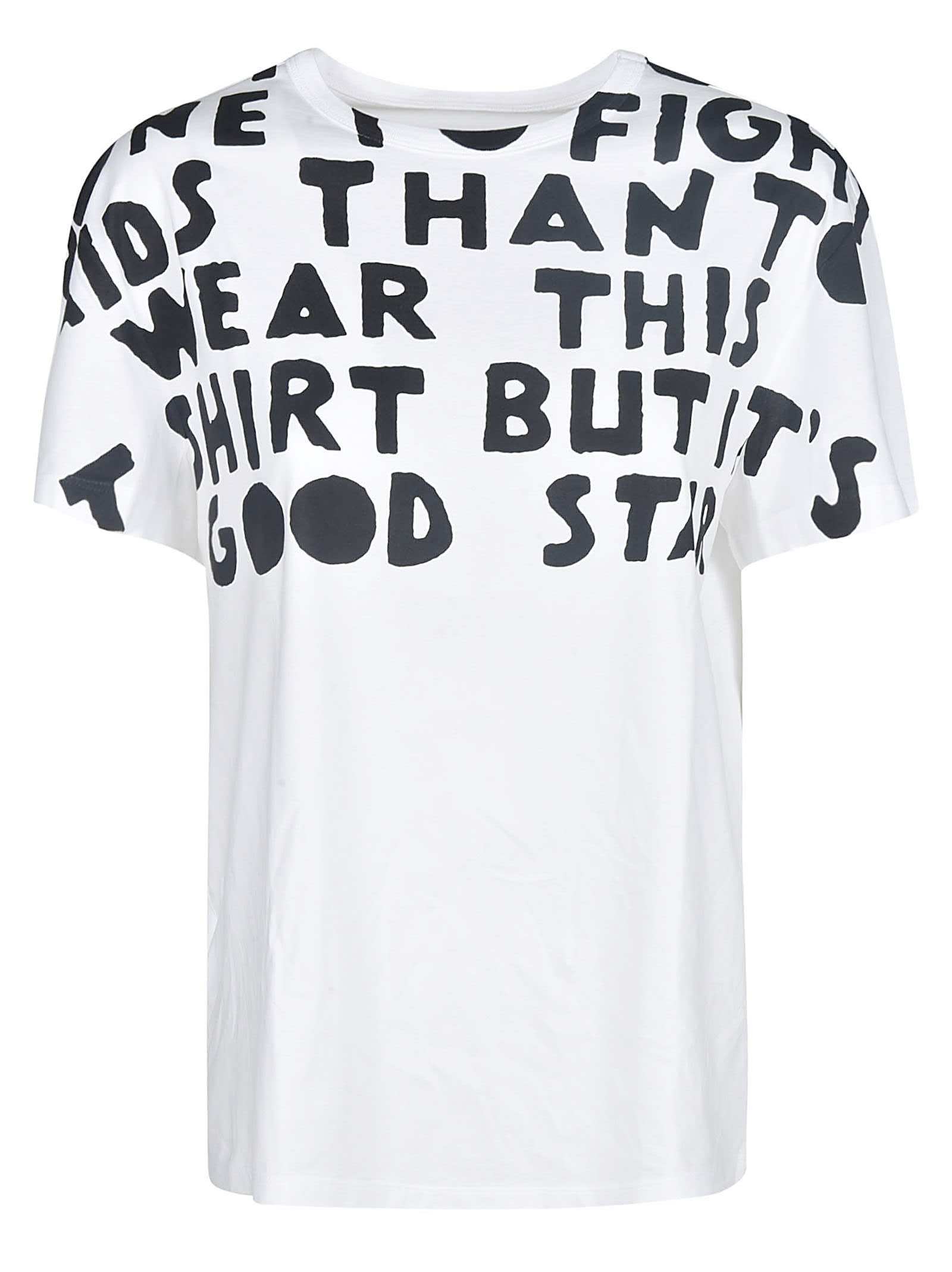 Shop Maison Margiela Printed T-shirt In White/black