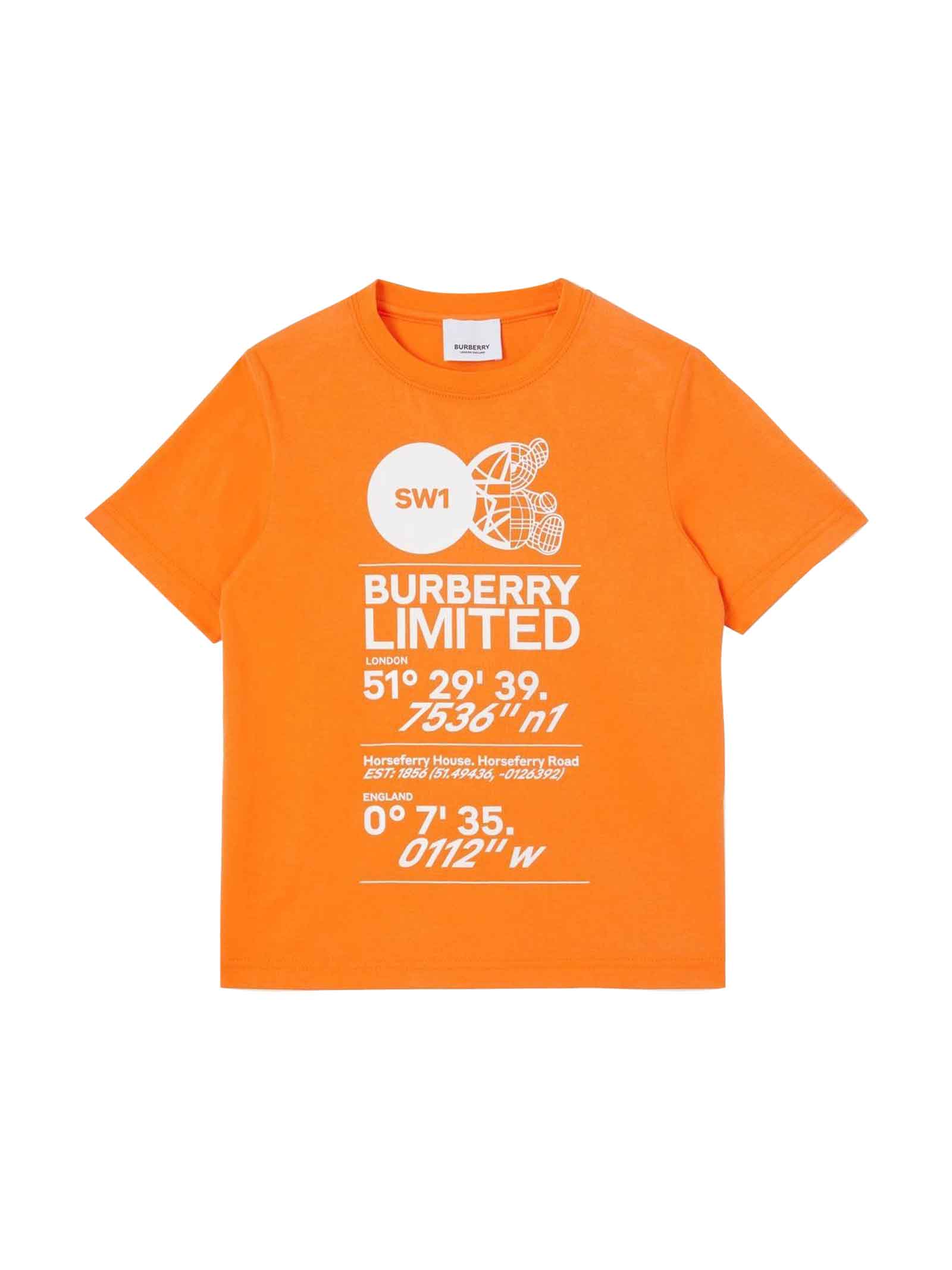 Shop Burberry Orange T-shirt Boy .