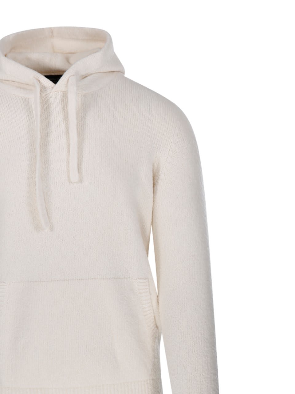 Shop Roberto Collina Drawstring Knit Hoodie In Neutrals