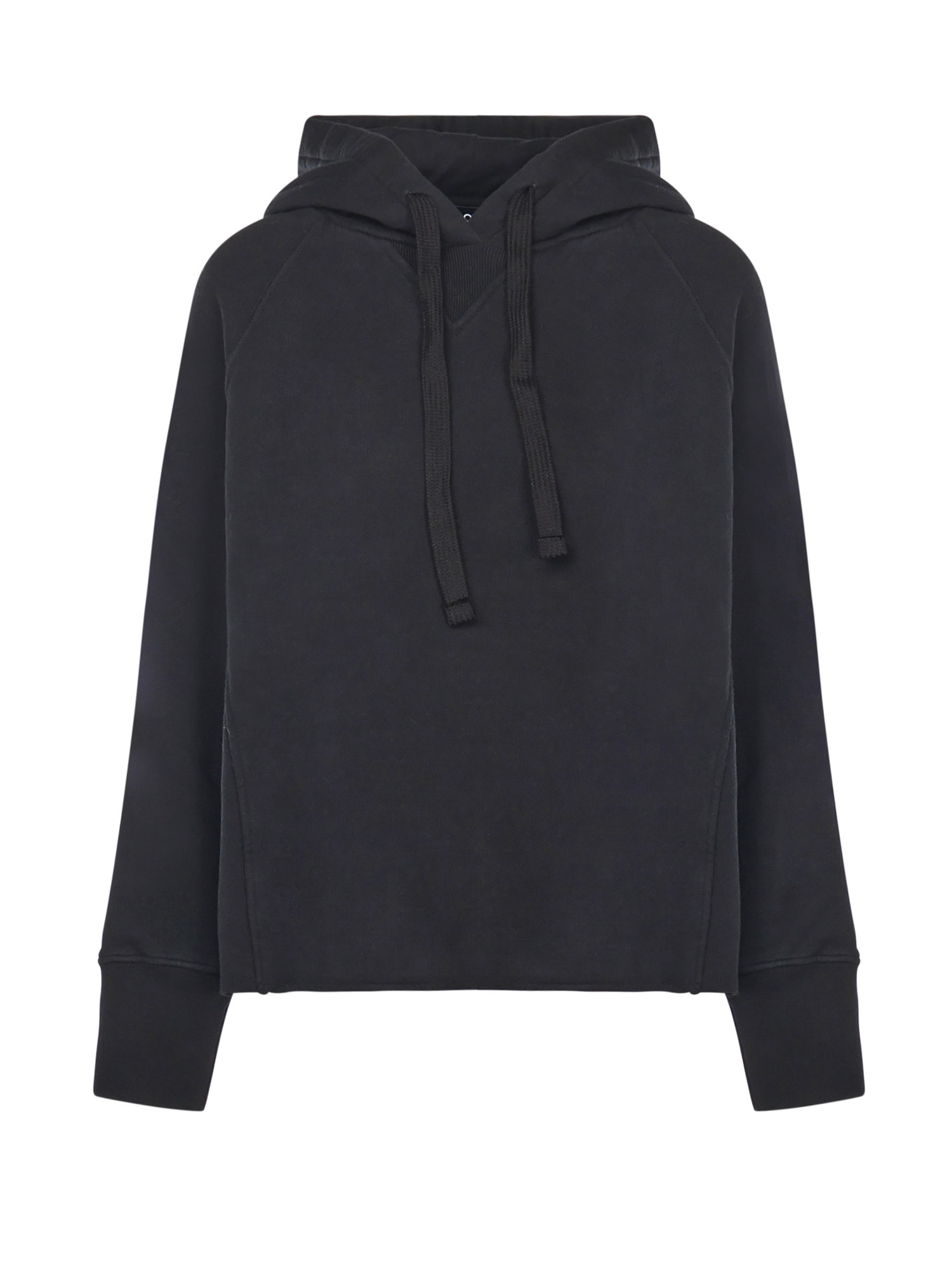 Dondup Cropped Cotton Sweatshirt In Black