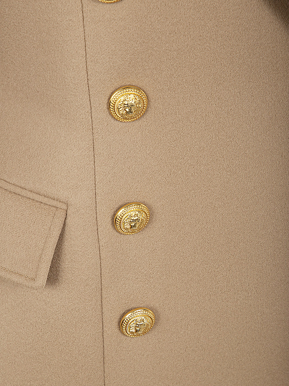 Shop Balmain Ten Button Wool And Cashmere Coat In Kc Camel