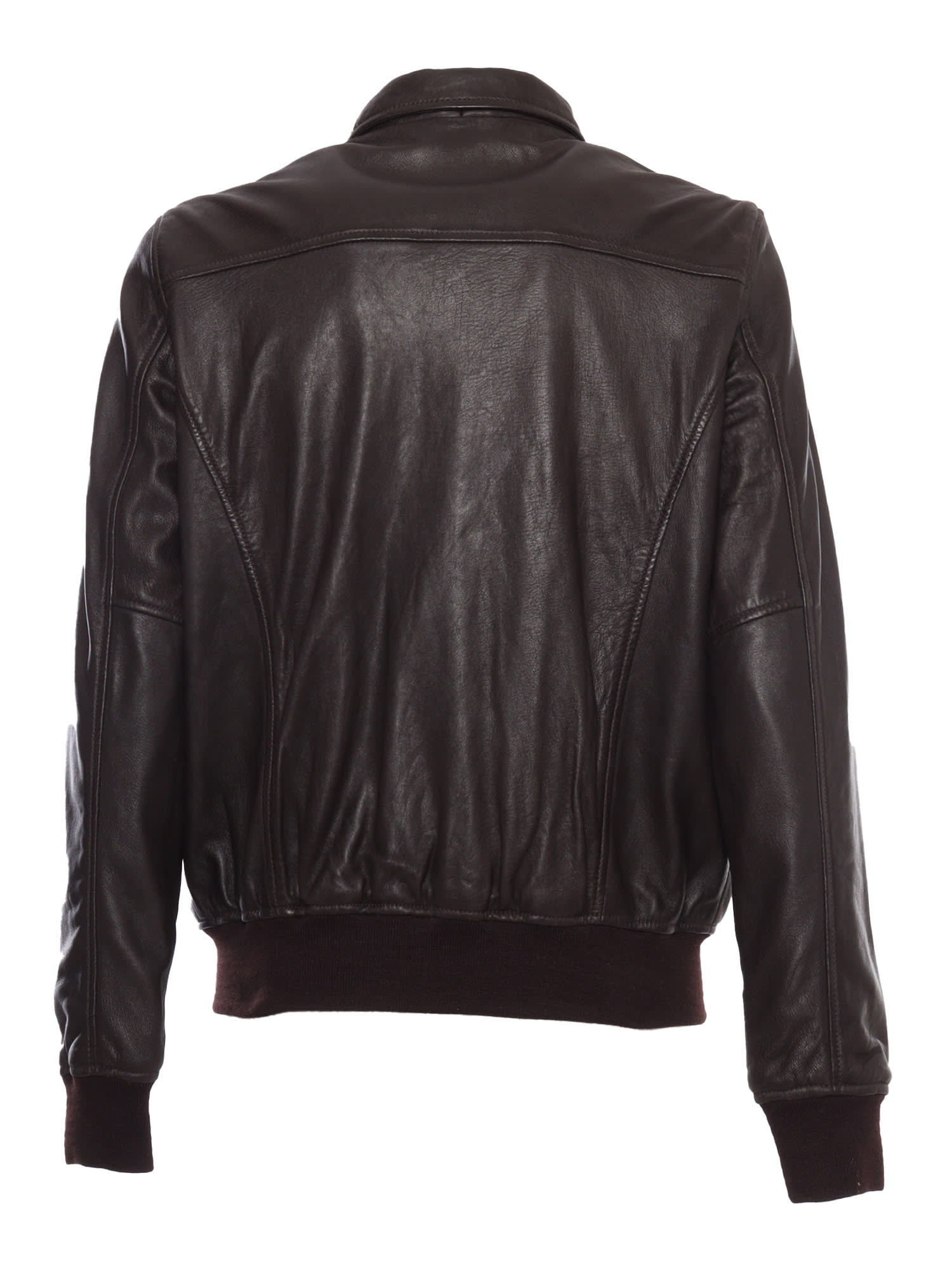 Shop Schott Black Leather Jacket In Brown