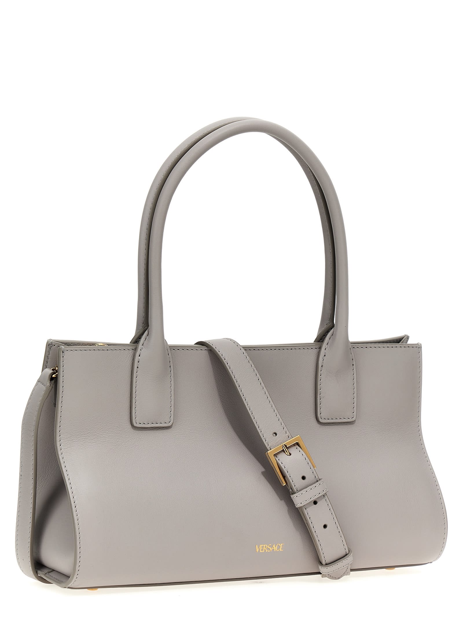 Shop Versace Medusa 95 Shopping Bag In Gray