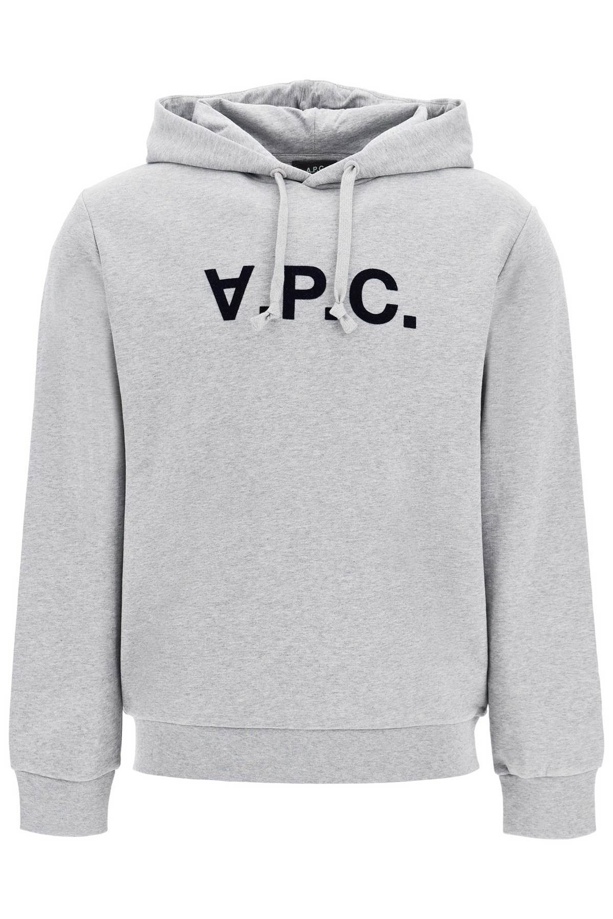 Shop Apc Grand Vpc Hoodie In Gris Chine/dark Navy (grey)