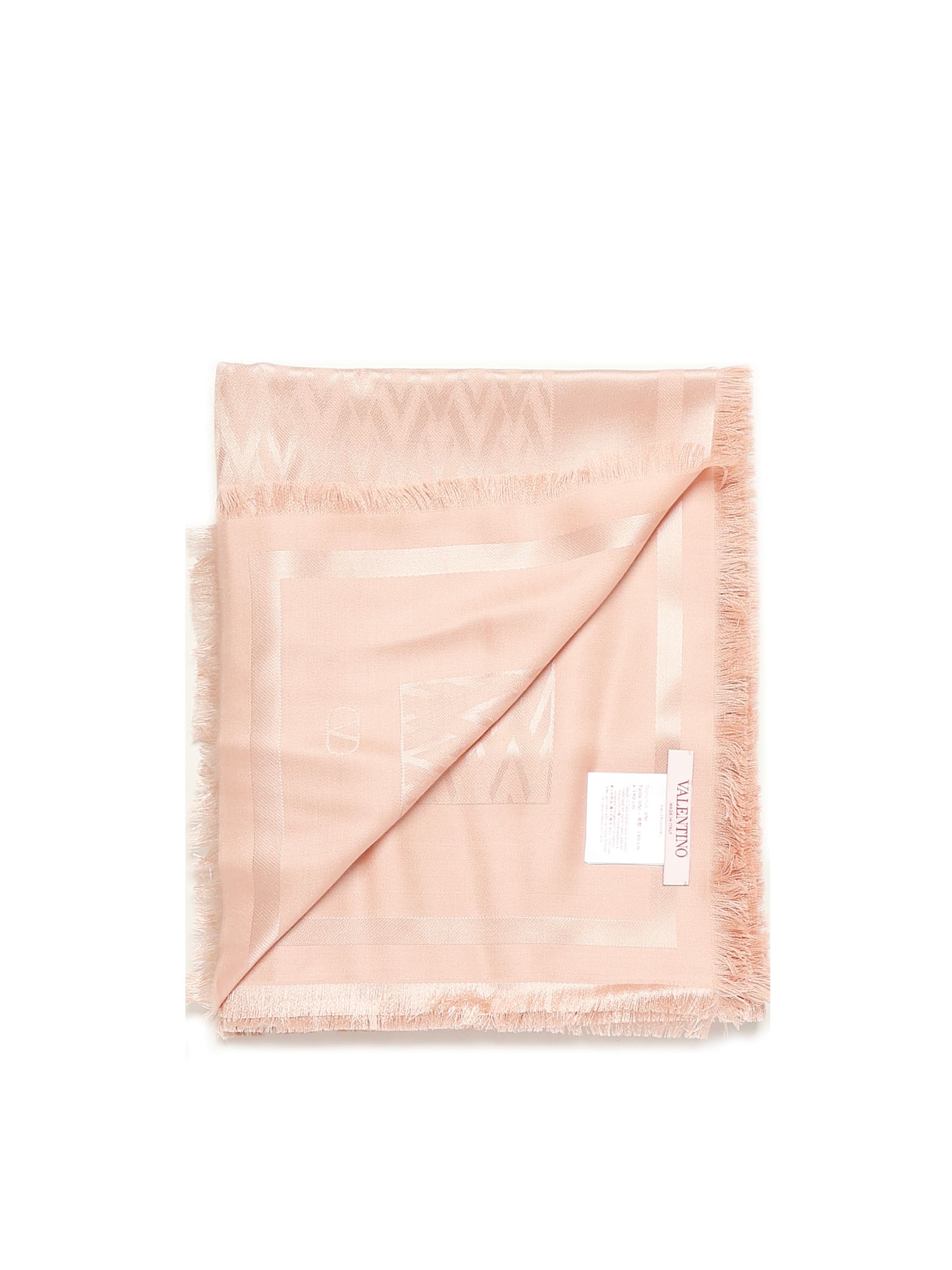 Shop Valentino Toute La V Shawl In Silk And Wool