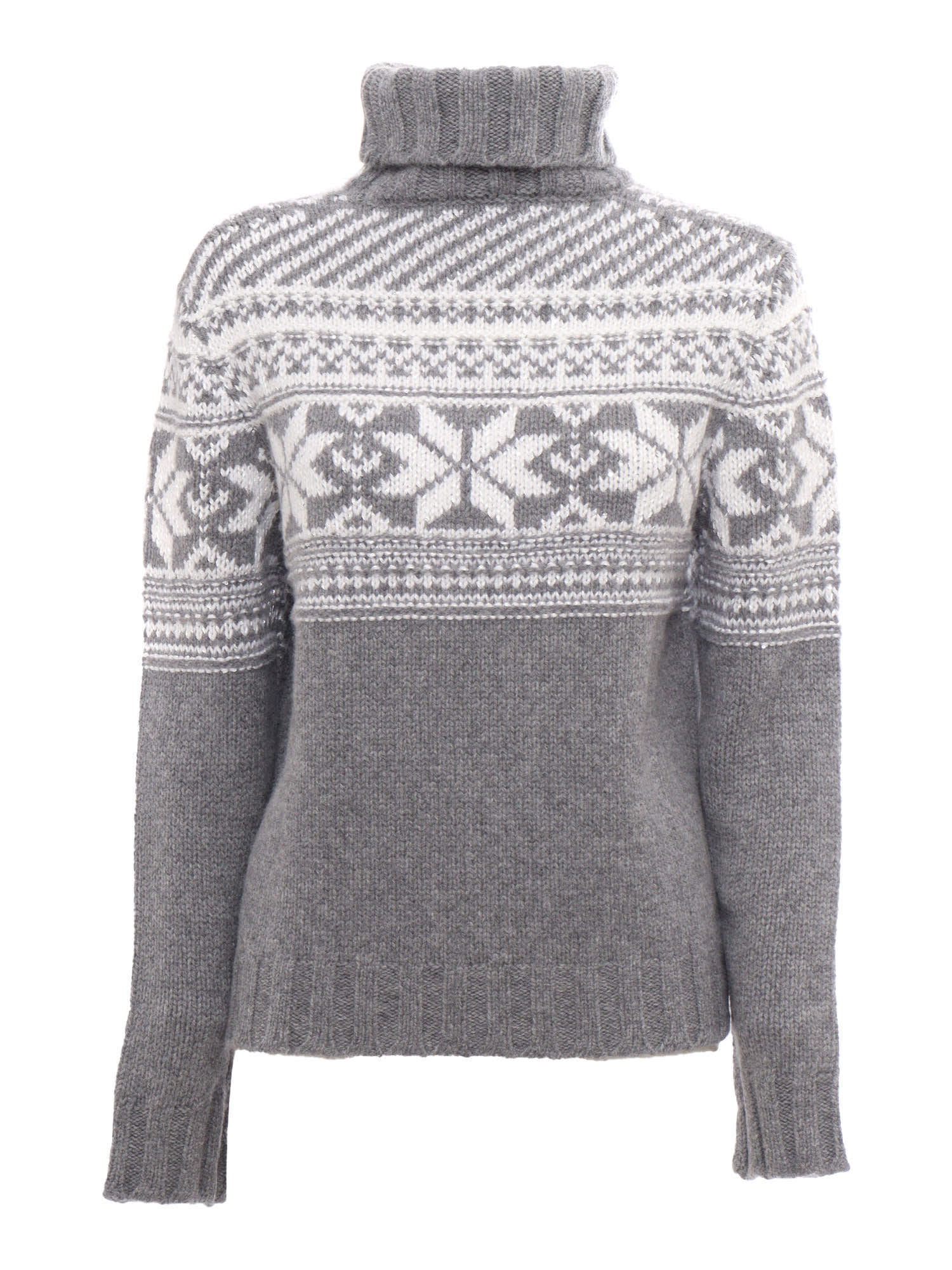 Shop Kangra Turtleneck Stars +sequins Inlay In Grey