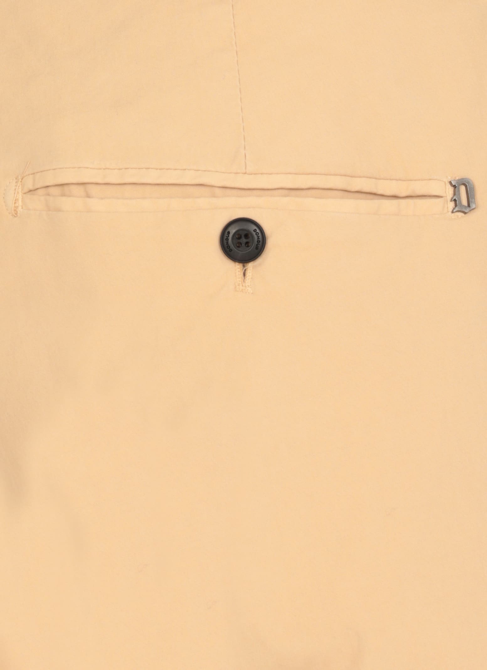 Dondup Straight Cotton Trousers Rolled Cuffs In Neutral