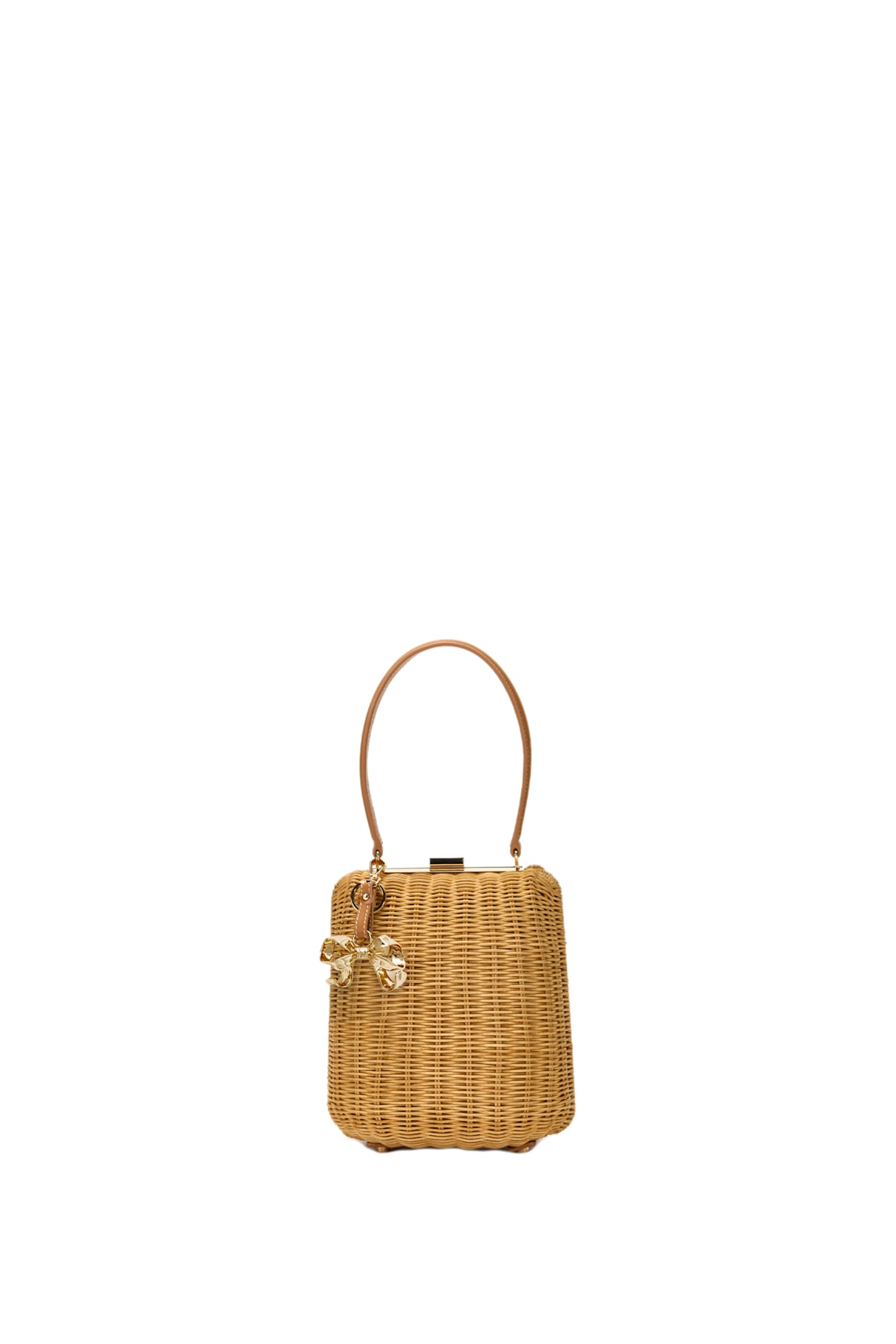 Self-portrait Brown Rattan Handbag In Brown
