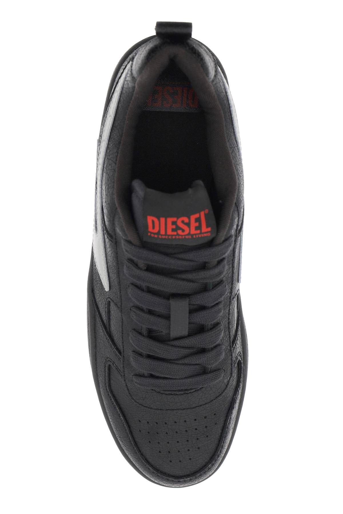 Shop Diesel Low Ukiyo V2 Sneakers In Licorice (silver)