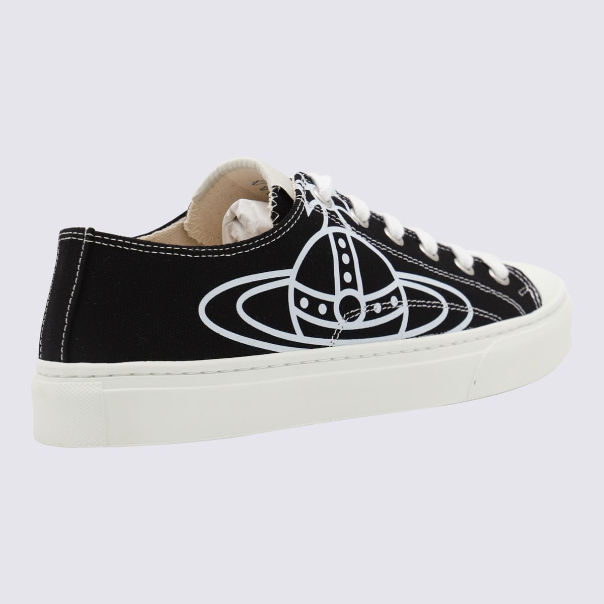 Shop Vivienne Westwood Black And White Cotton Sneakers