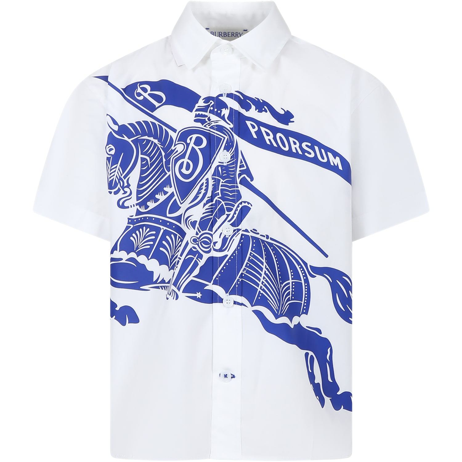 Burberry Kids' White Shirt For Boy With Print
