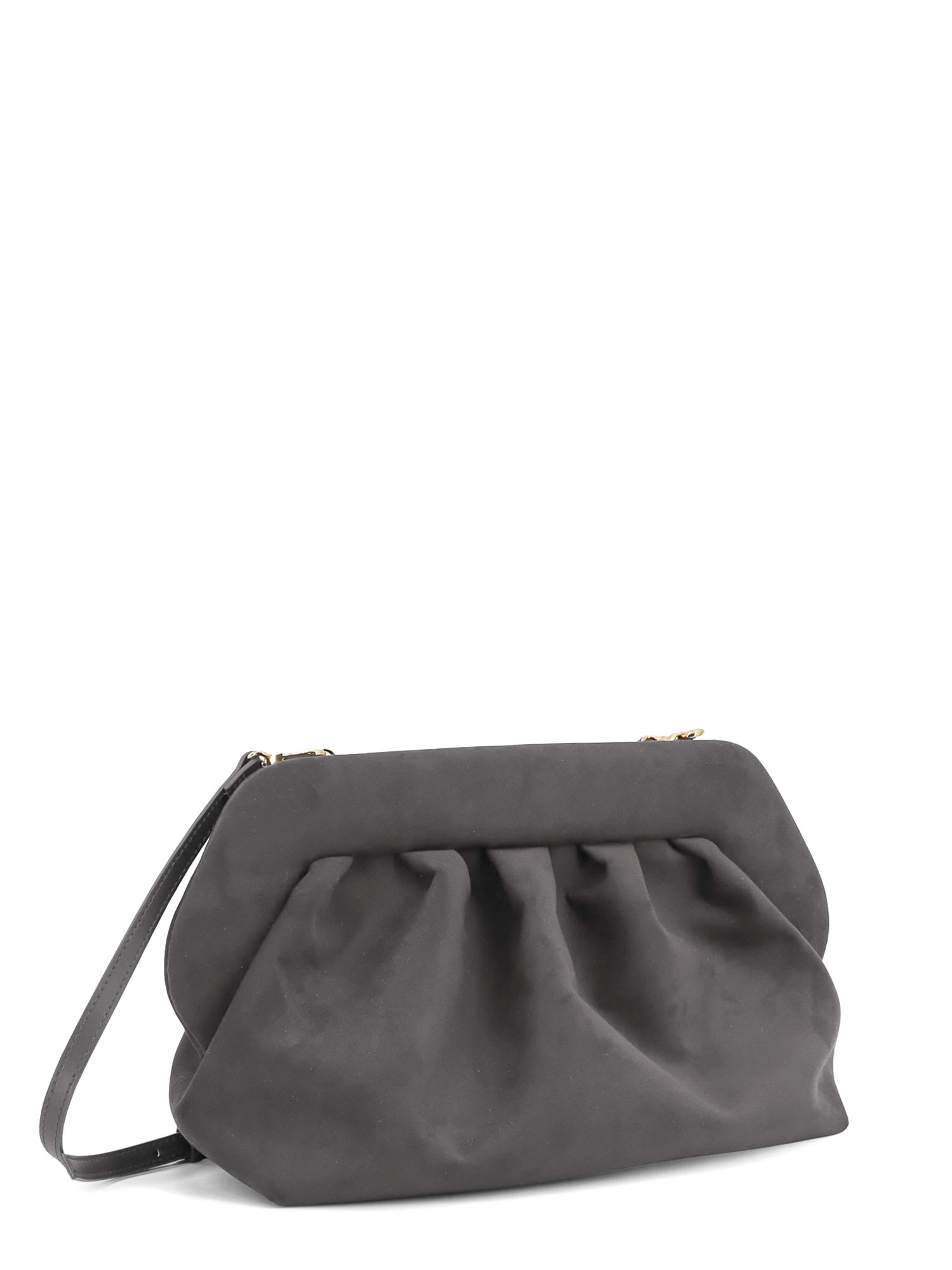 Themoirè Bios Suede Shoulder Bag In Gray
