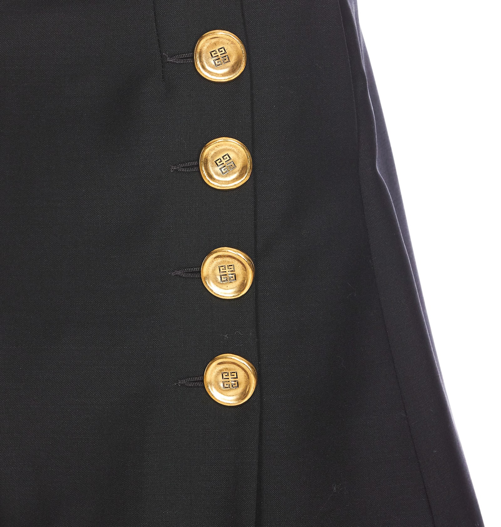 Givenchy Shorts In Wool And Mohair With Buttons In Black